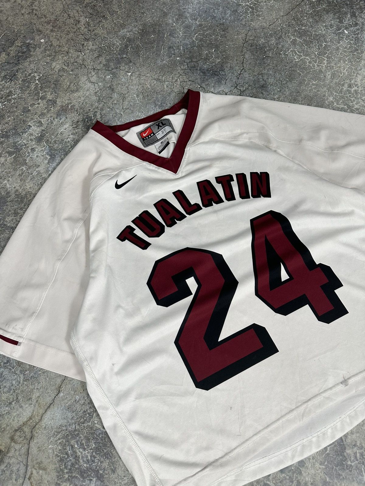 Nike × Vintage Vintage Distressed Cropped Nike Football Jersey Size US XL / EU 56 / 4 - 2 Thumbnail