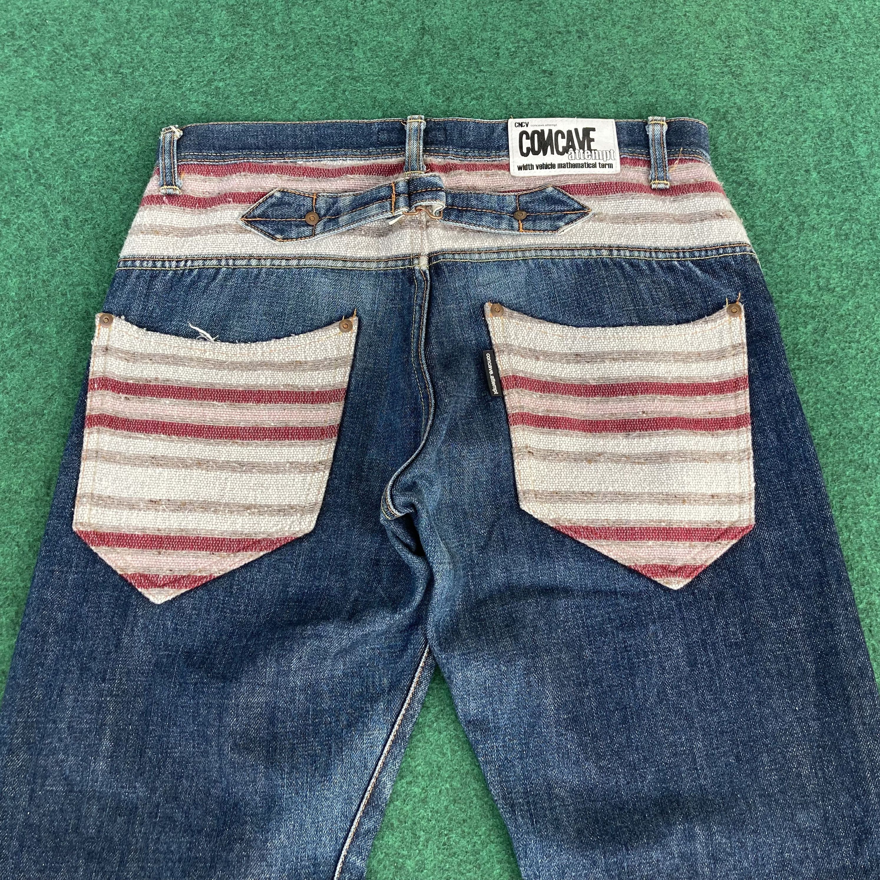 Japanese Brand Vtg Cav Concave Attempt Empt Japan Denim Zipper Jeans Size US 31 - 10 Thumbnail