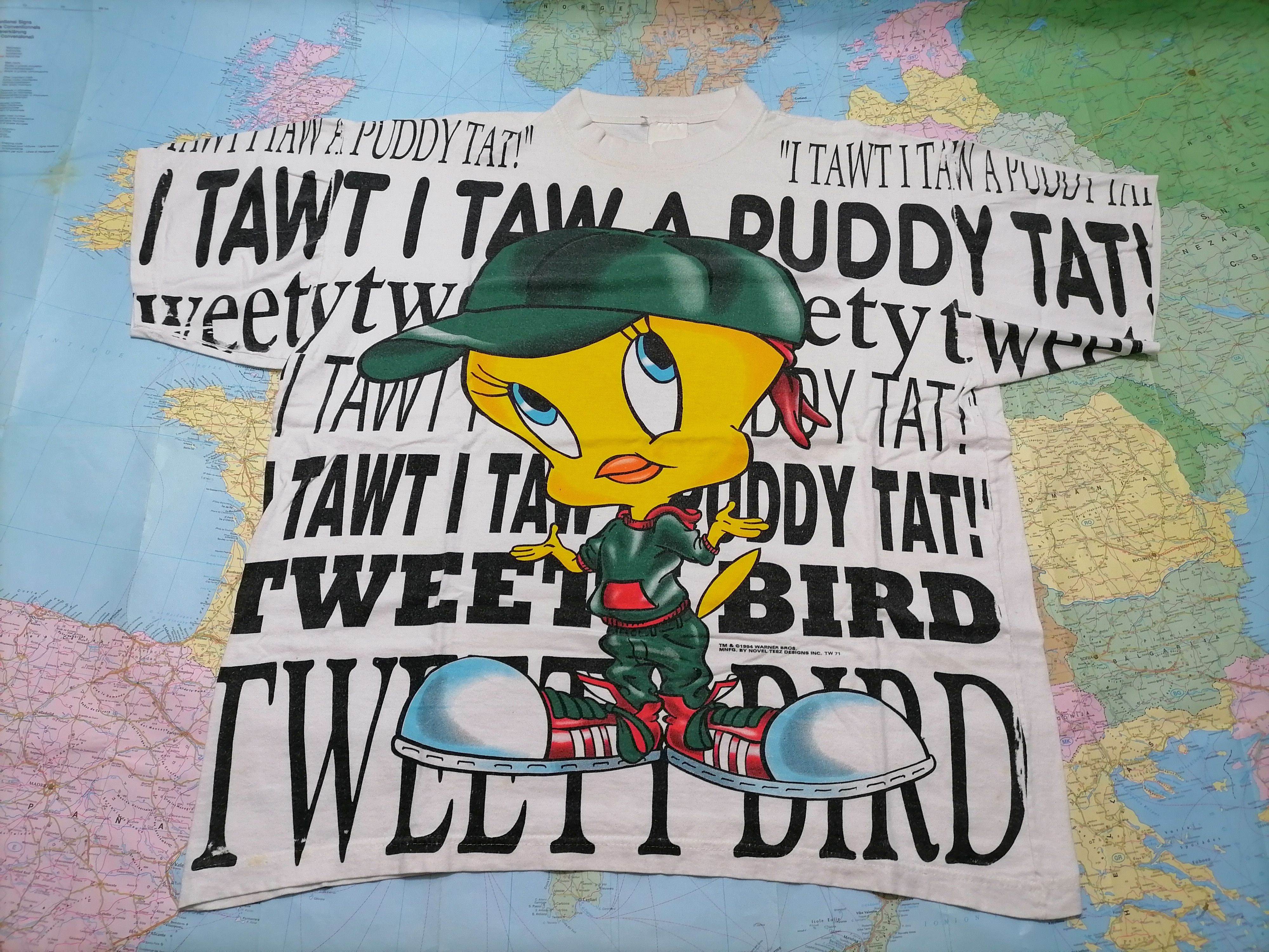 Warner Bros Vintage Tee Tweety Bird Army , size XL Size US XL / EU 56 / 4 - 1 Thumbnail