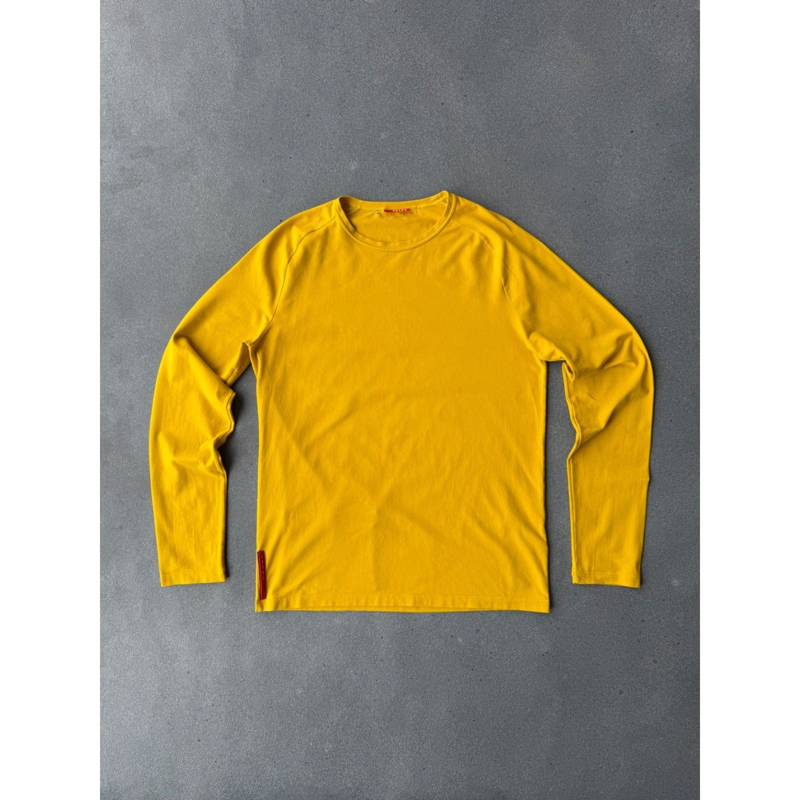 Prada Prada Long Sleeve Red Tab T-shirt Yellow Mens Size S Size US S / EU 44-46 / 1 - 1 Thumbnail