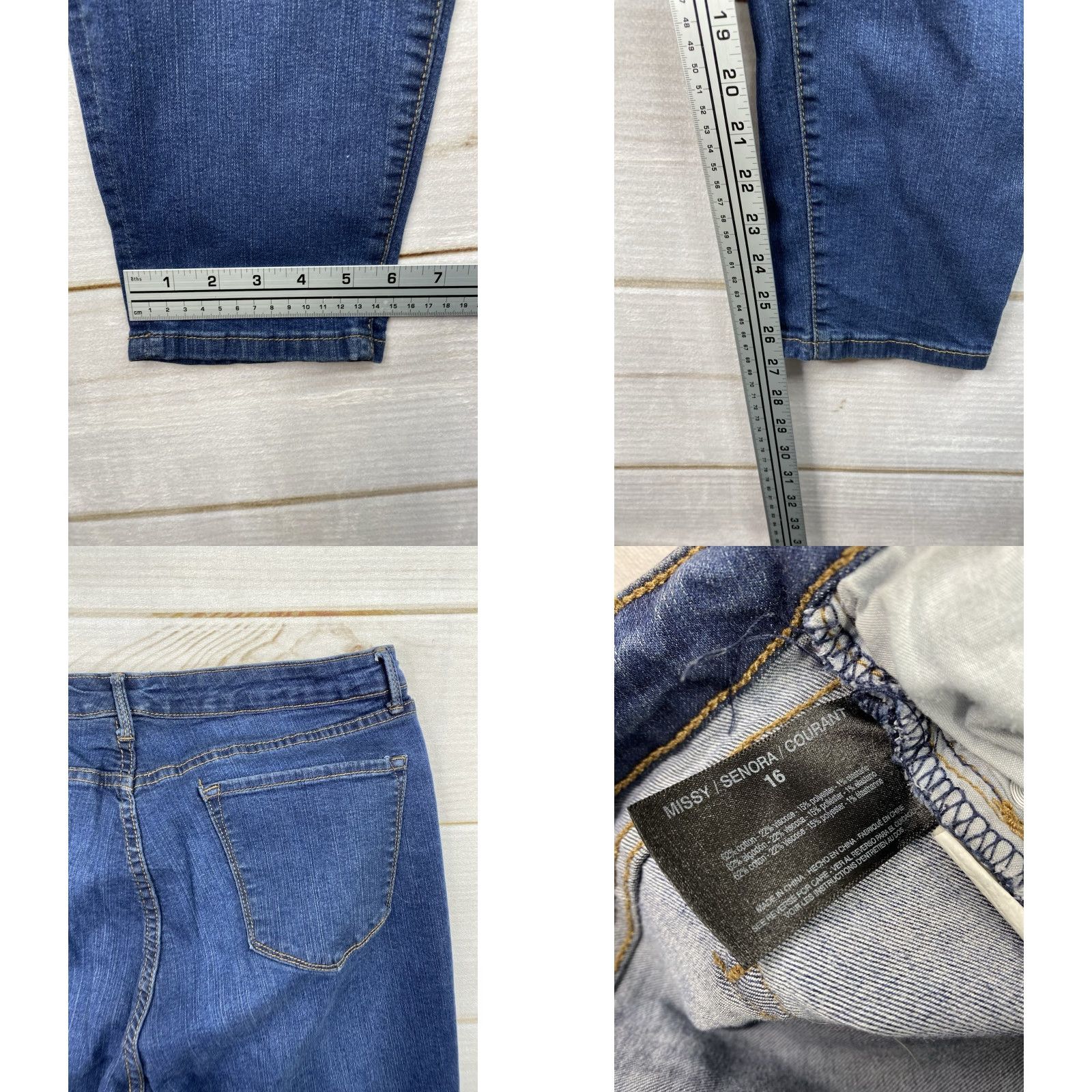 Nine West Nine West Jeans Womens 16 Skinny High Rise Dark Wash Blue Denim - 5-Pocket Stretch Cotton Blend Zipper Button Classic Size 38" / US 16 / IT 52 - 8 Thumbnail