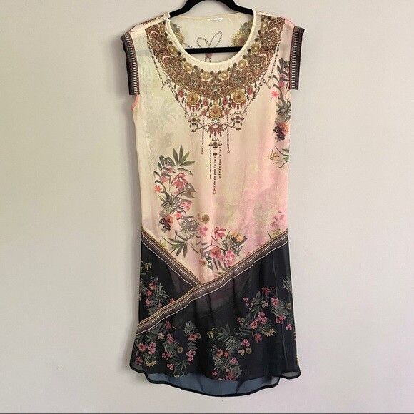 Desigual Desigual Elo Sheer Chiffon Flapper Bejeweled Knee Dress Size S / US 4 / IT 40 - 11 Thumbnail