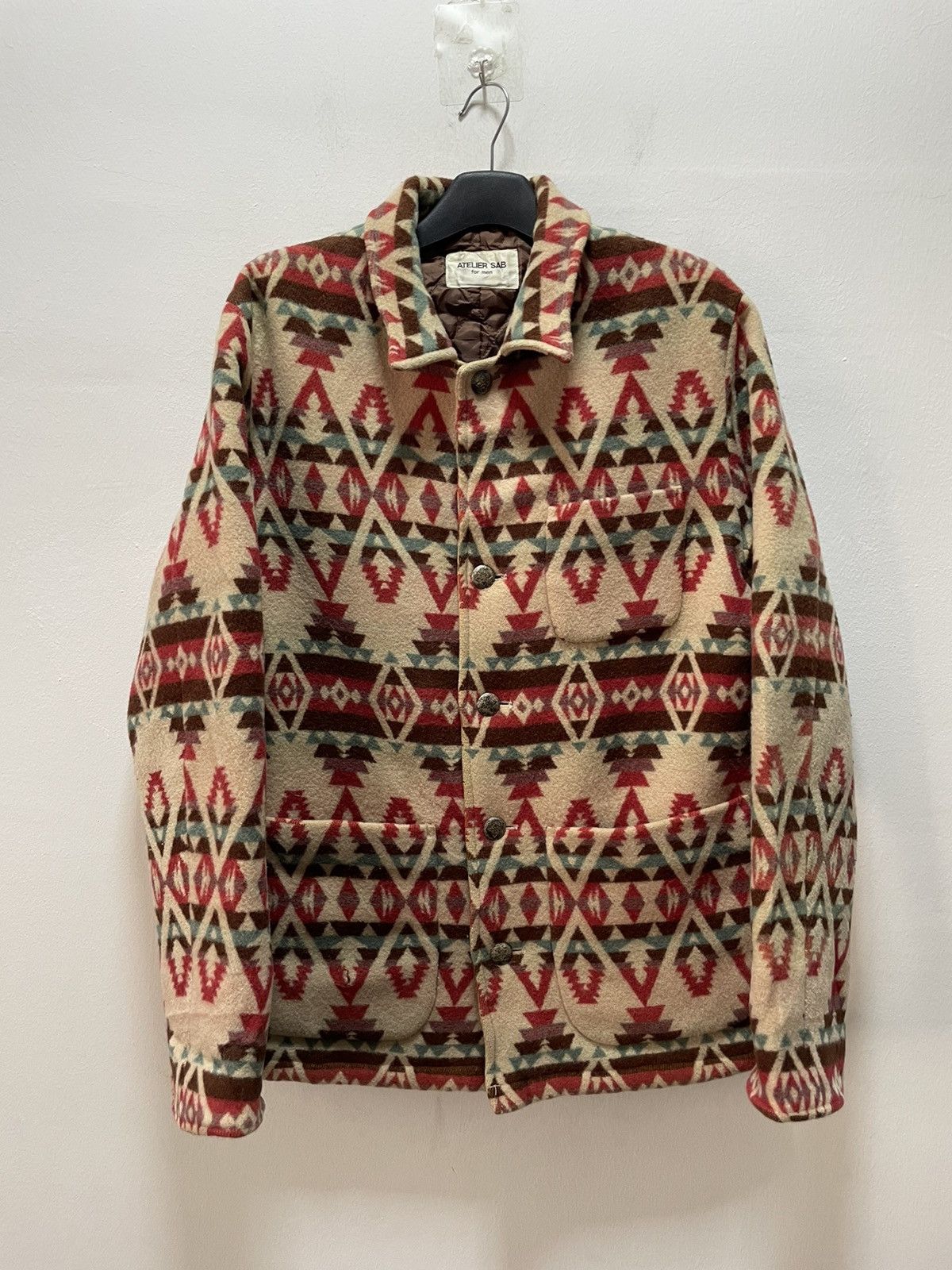 Japanese Brand Vintage ATELIER SAB Jacket Wool Navajo Indian Size US L / EU 52-54 / 3 - 1 Thumbnail