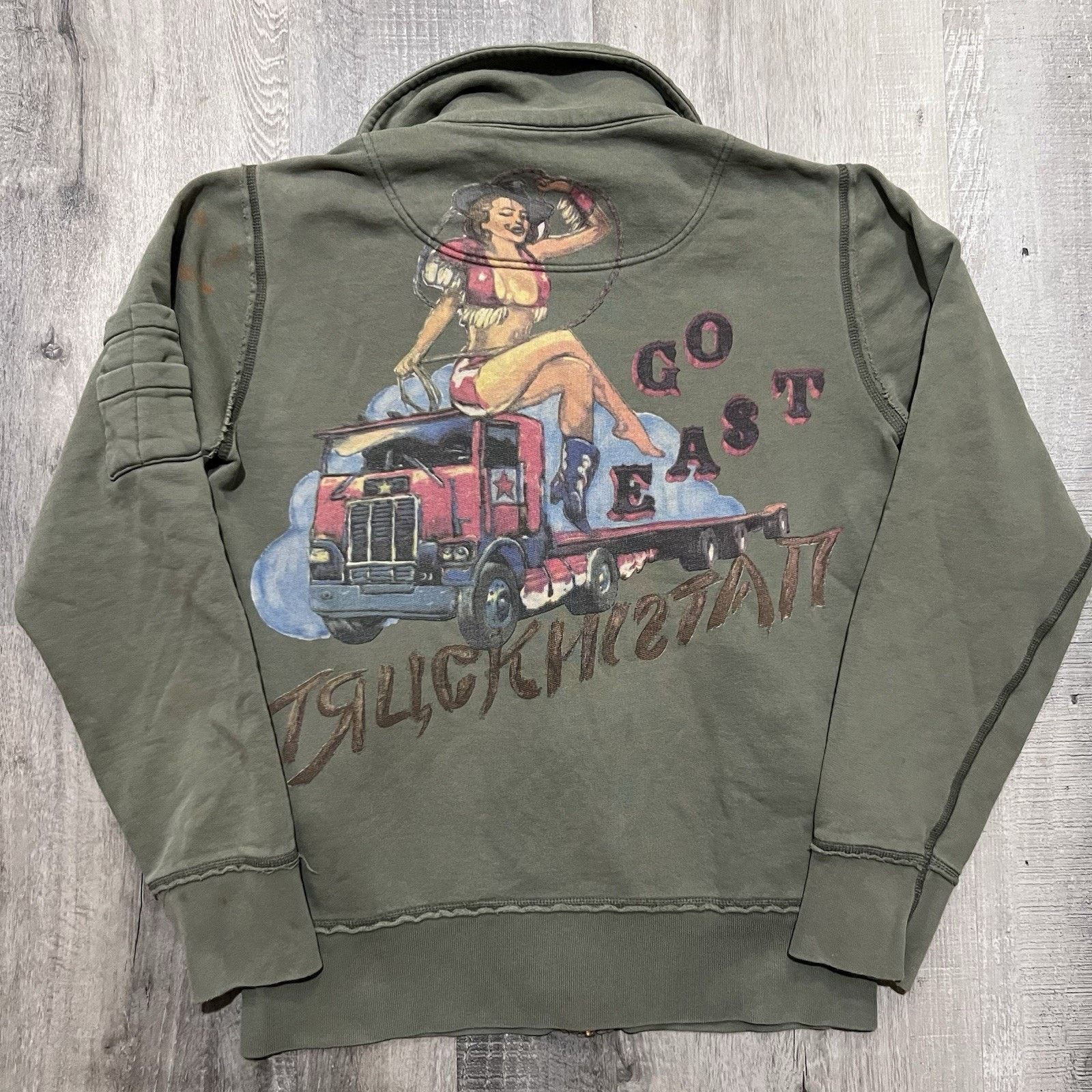 Diesel Diesel Printed Trucker "Go East" VTG Air Brush Style Jacket Size M / US 6-8 / IT 42-44 - 1 Thumbnail