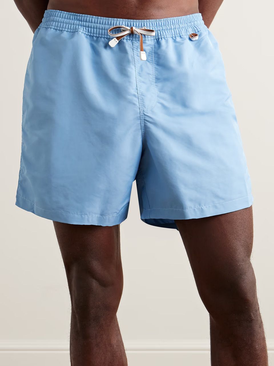 Loro Piana o1w1db10824 Bay Swim Shorts in Light Blue Size US 34 / EU 50 - 2 Thumbnail