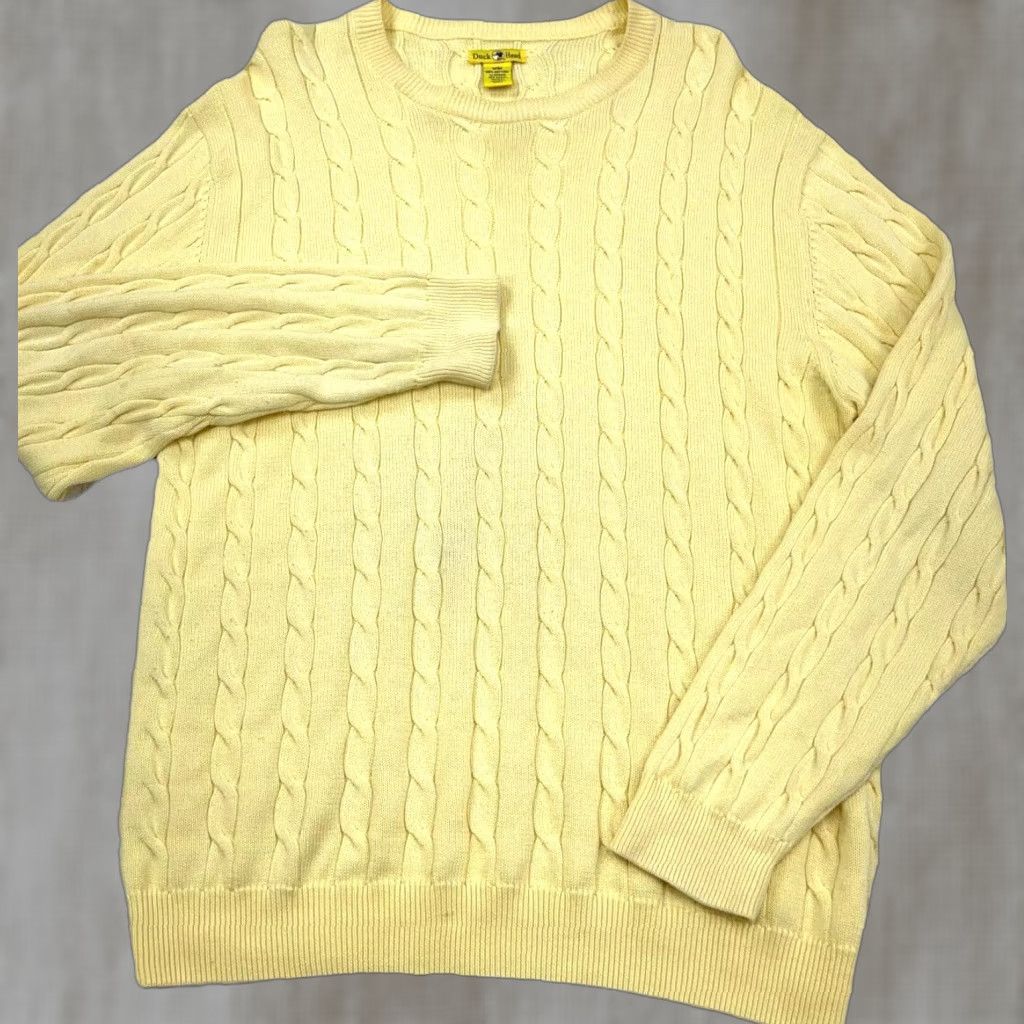 Vintage VINTAGE Duck Head Sweater Men M Yellow Cable-Knit Crewneck Pullover All Seasons Logo Classic Outdoor Preppy Mens Size US M / EU 48-50 / 2 - 1 Thumbnail