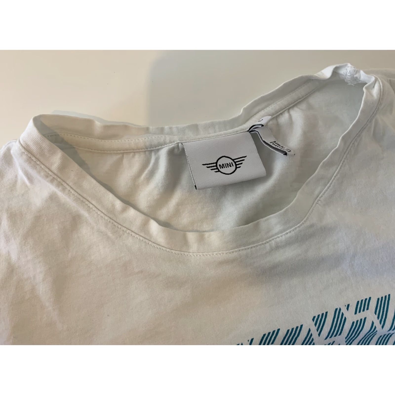 Vintage MINI Geometric T-Shirt Mens Size L White Green Short Sleeve Shirt Size US L / EU 52-54 / 3 - 3 Thumbnail