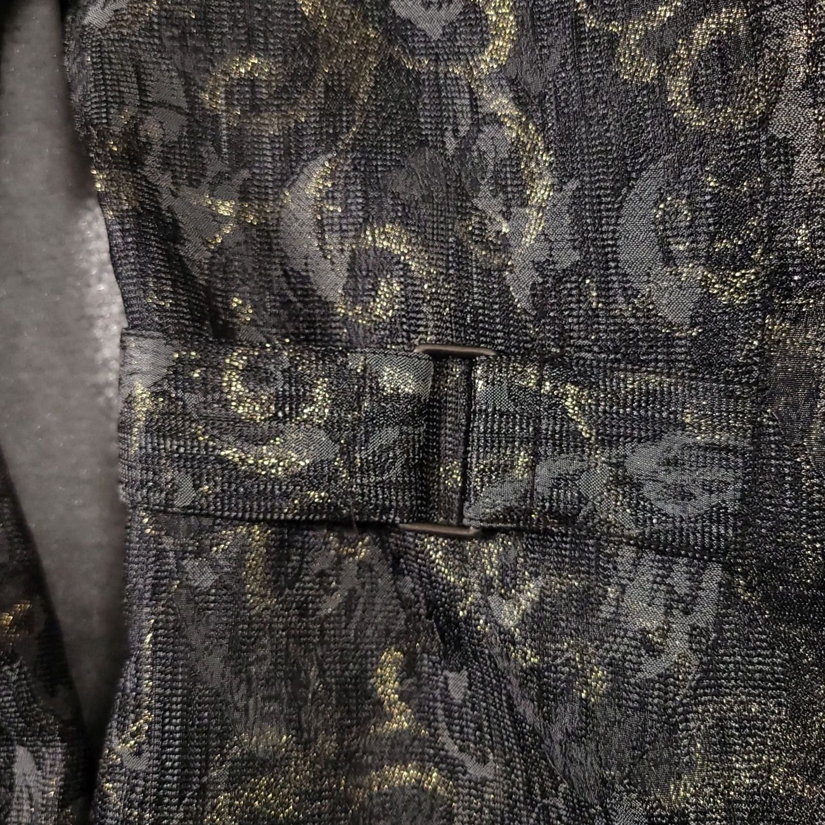 Vintage Chico's Jacket Women's XL Gold Gray Metallic Full Zip Blazer Tapestry Lined Size XL / US 12-14 / IT 48-50 - 5 Thumbnail