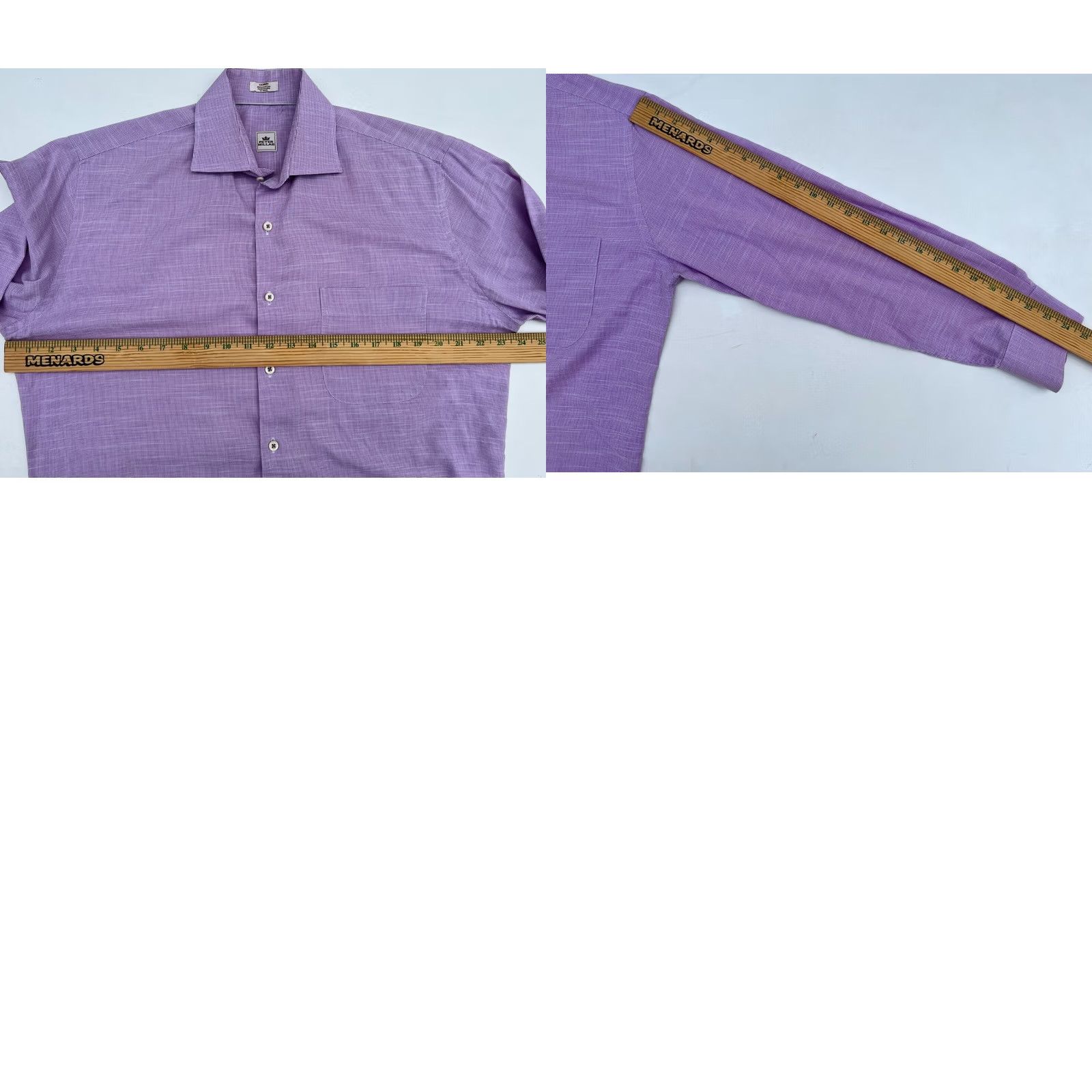 Peter Millar VINTAGE Peter Millar Button-Up Shirt Micro Check Mens Medium Purple Lilac Cotton Short Sleeve? Long Sleeve? Size US M / EU 48-50 / 2 - 8 Thumbnail