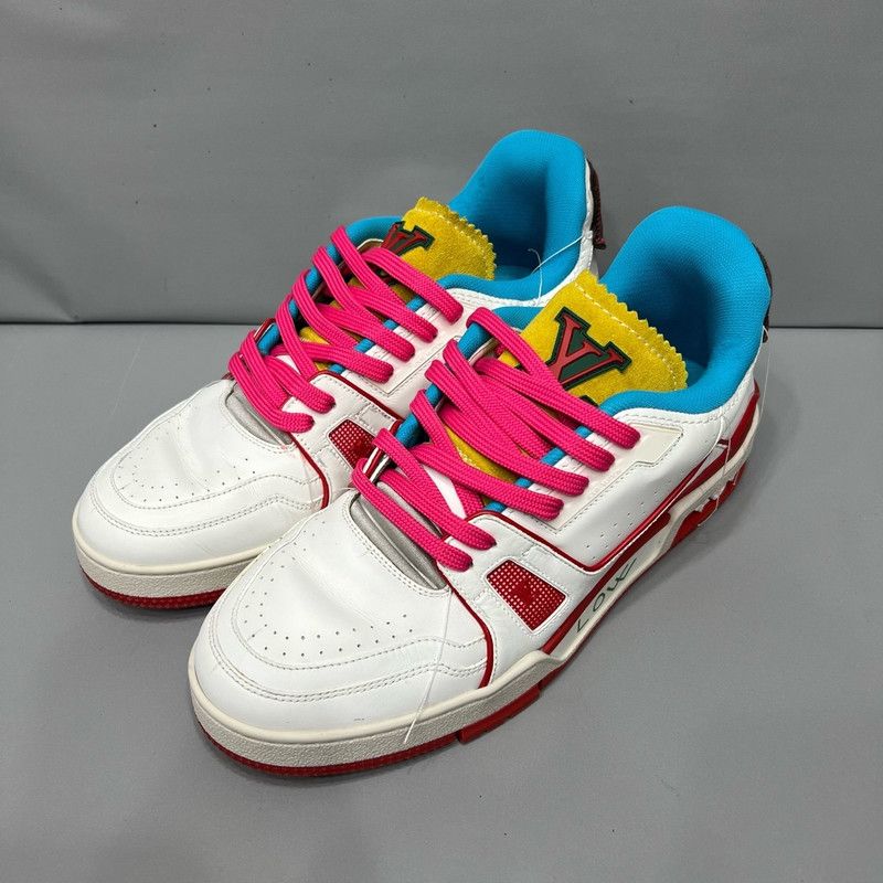Louis Vuitton Louis Vuitton Trainer Upcycling White Red Sneakers 0079 Size US 8 / EU 41 - 1 Thumbnail