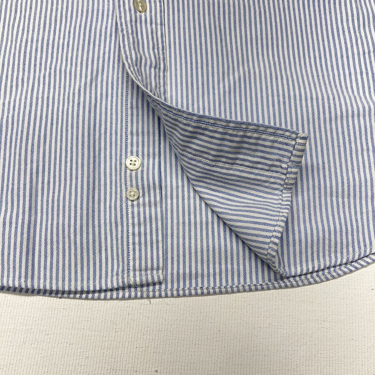 Tommy Hilfiger × Vintage VTG Tommy Hilfiger Button Down Shirt White Blue Striped Size US L / EU 52-54 / 3 - 3 Thumbnail