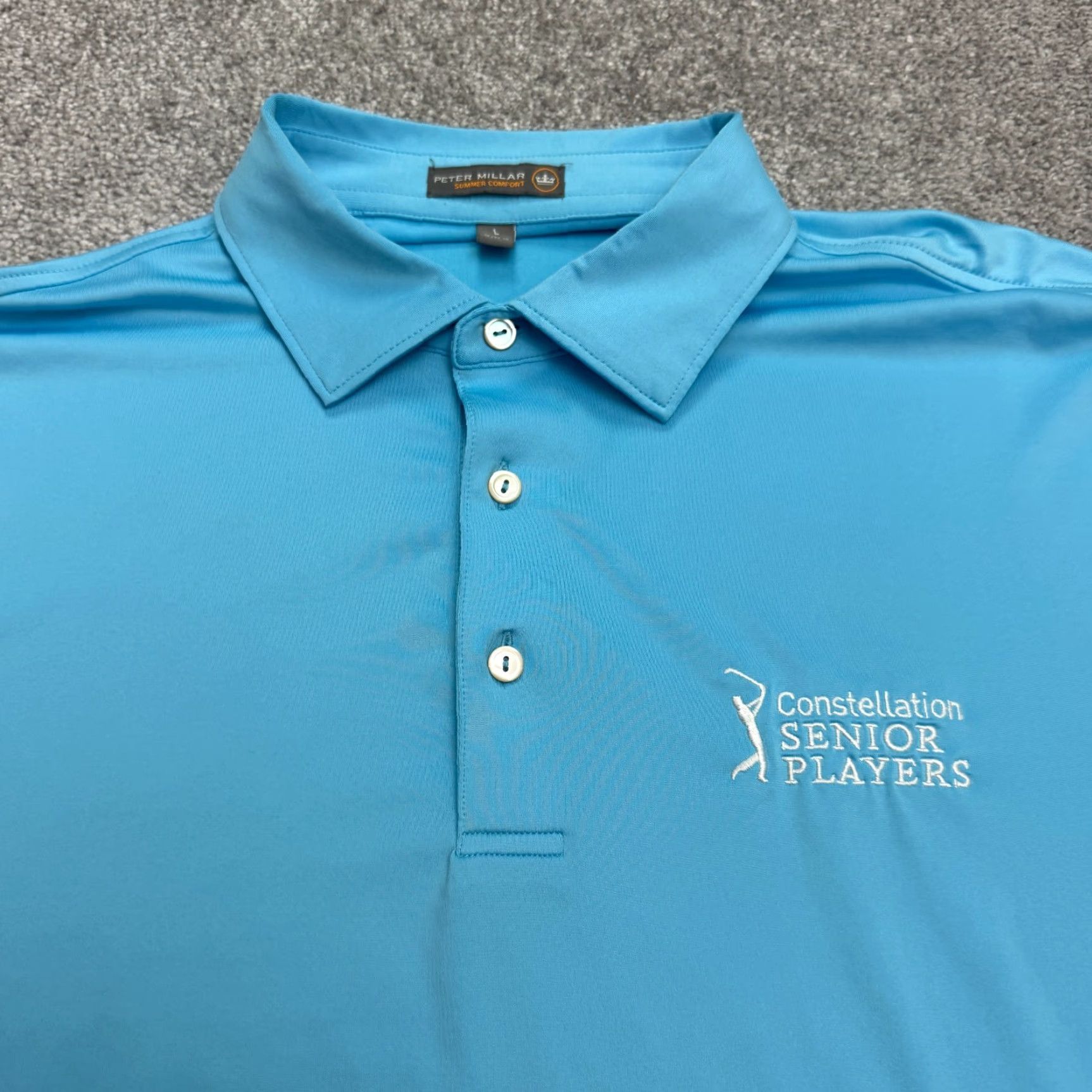 Peter Millar Peter Millar Summer Comfort Polo Shirt L Blue Constellation Short Sleeve Golf Men Regular Size US L / EU 52-54 / 3 - 3 Thumbnail