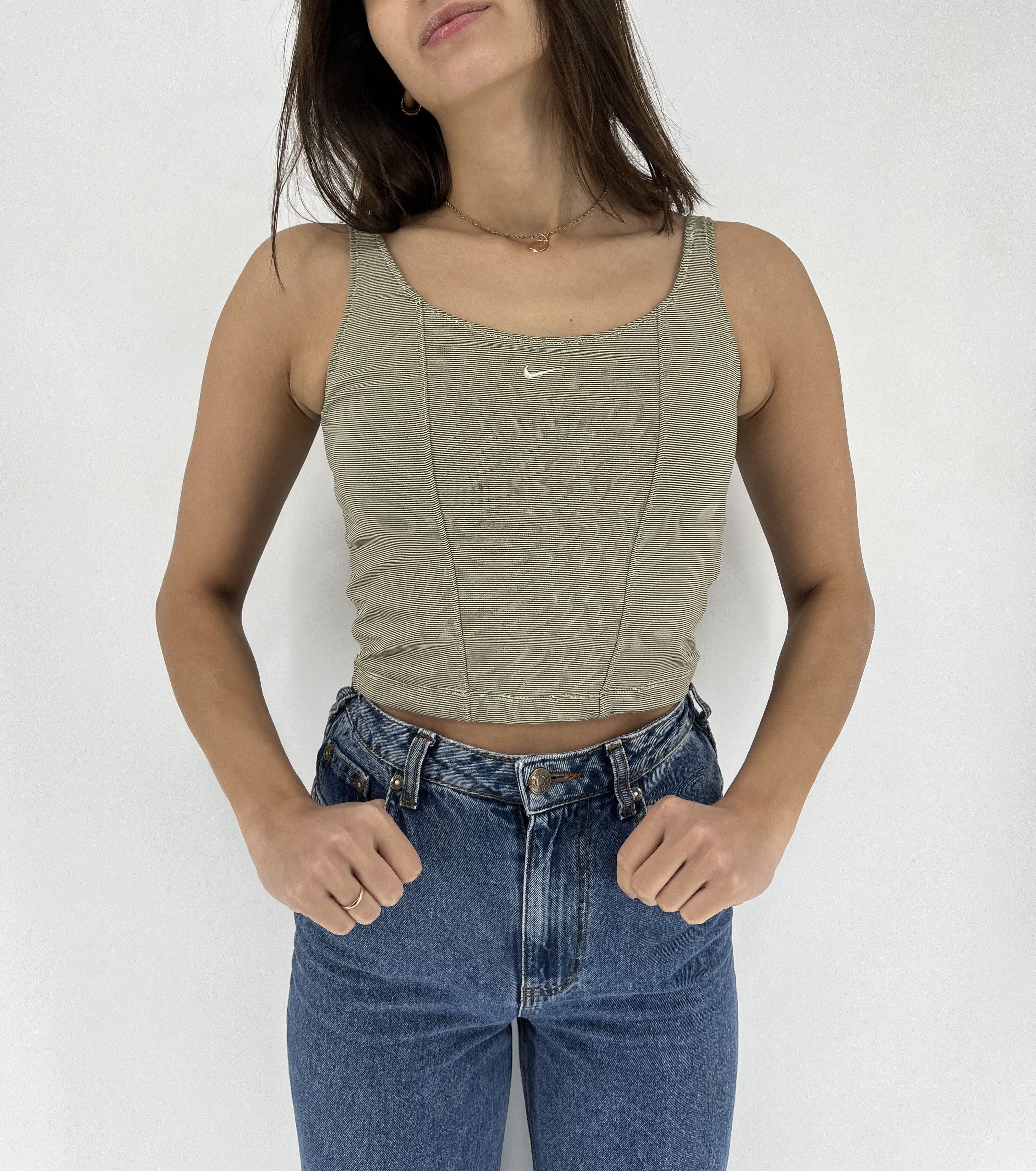 Nike × Vintage Y2K Nike Vintage Swoosh Logo Crop Top 90s Size M / US 6-8 / IT 42-44 - 3 Thumbnail