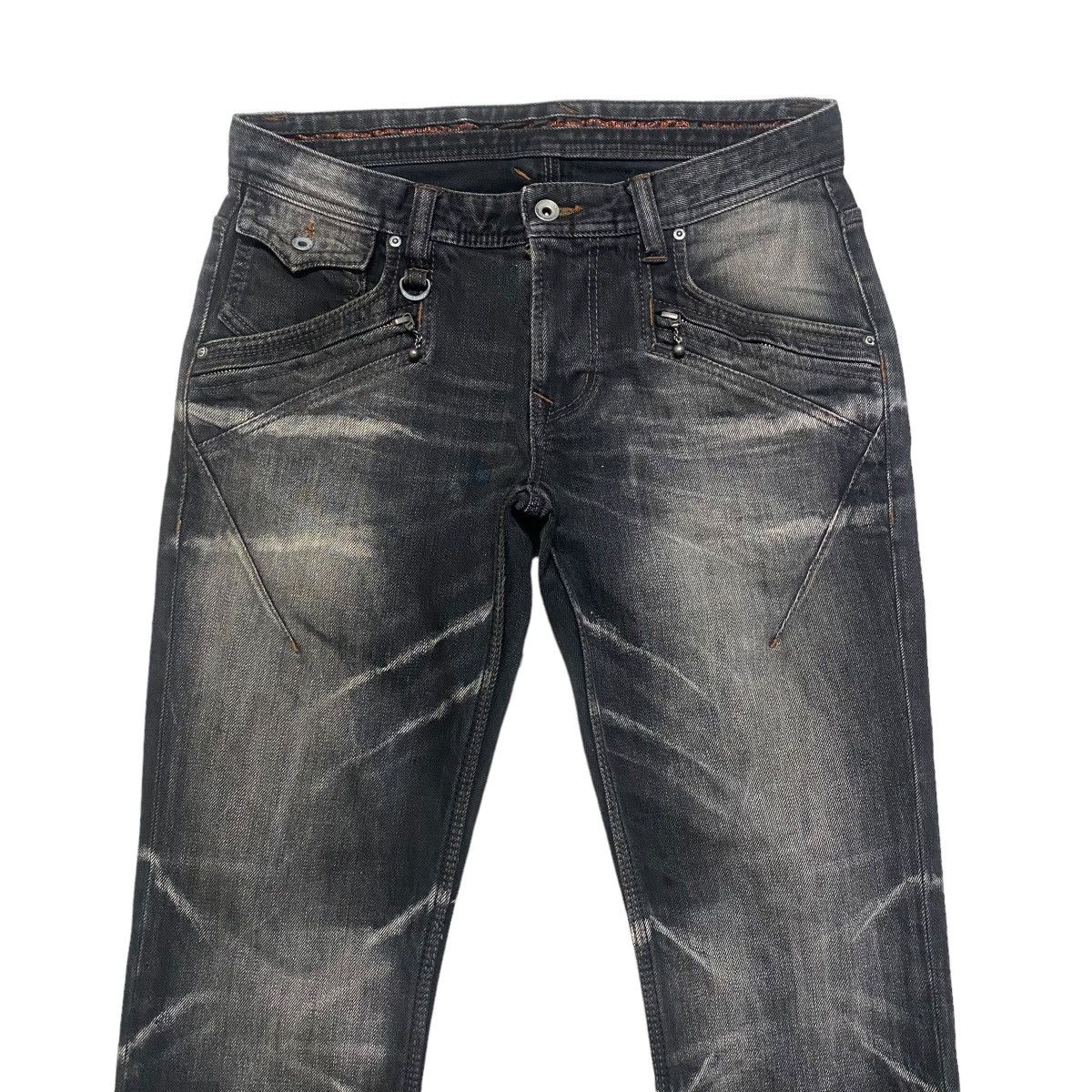 Nicole Club NCFM Mudwash Distressed Denim Flare Jeans Size US 31 - 3 Thumbnail