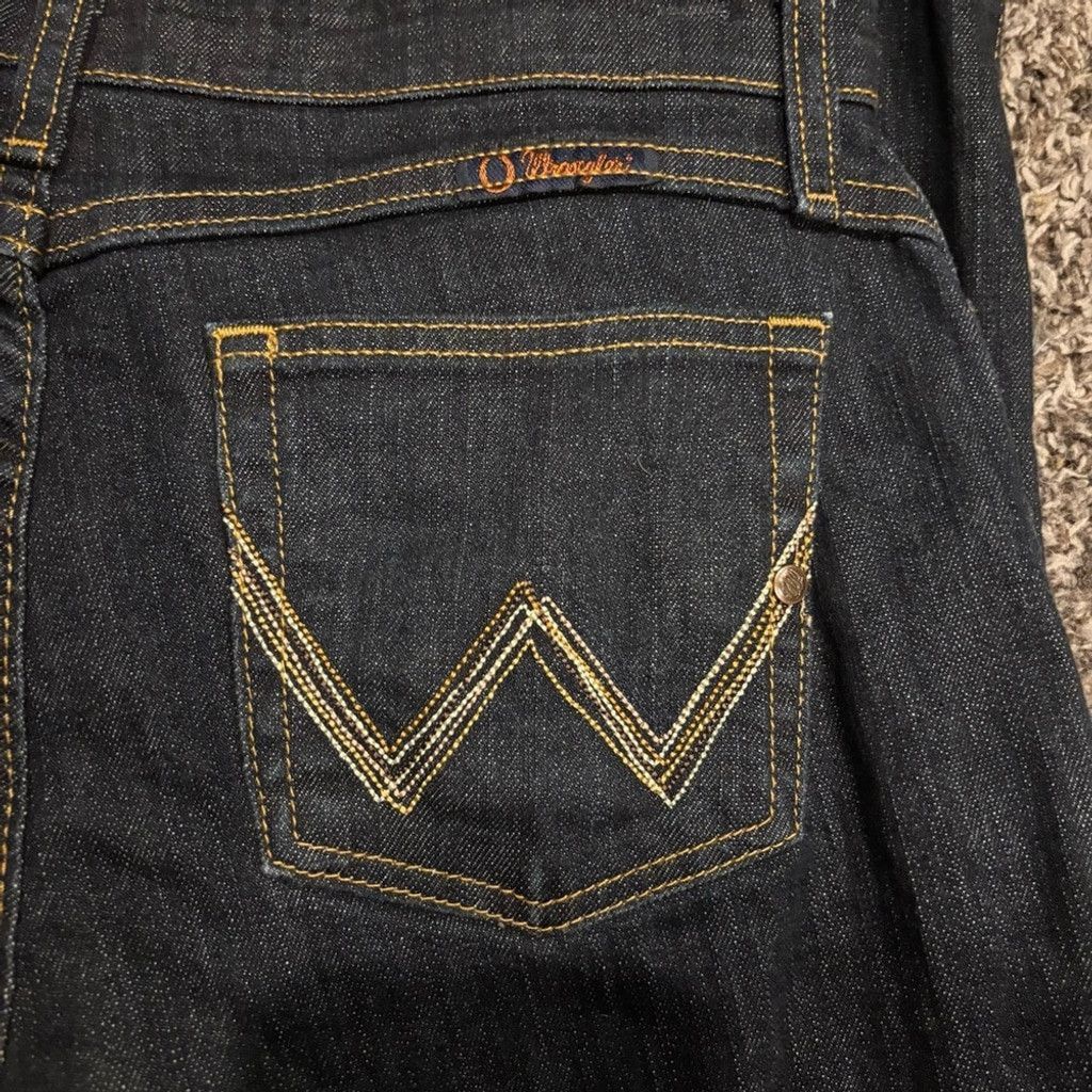 Wrangler Women's Wrangler QBaby Dark Blue Jeans Size 28" / US 6 / IT 42 - 2 Thumbnail
