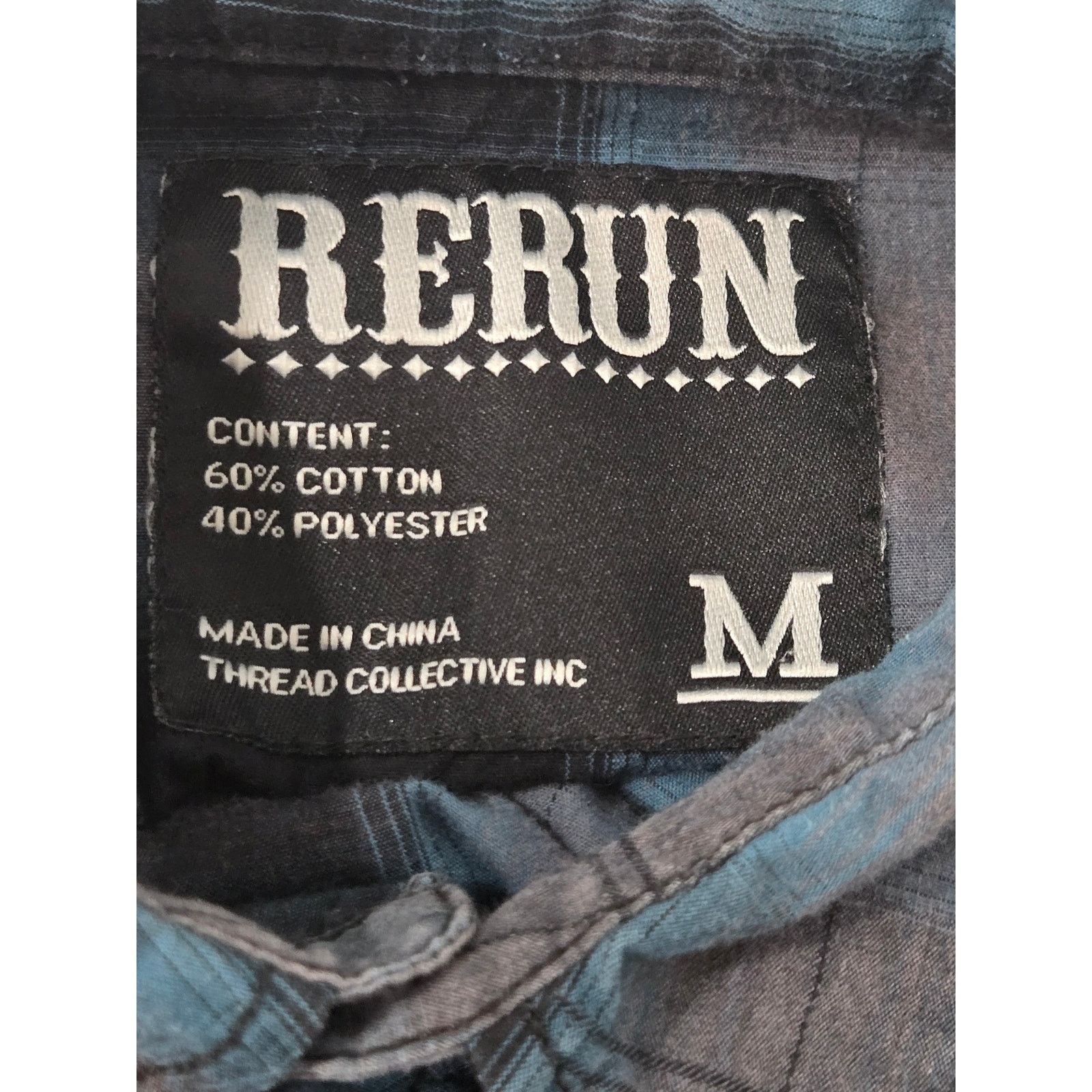 Other Rerun Blue Black Plaid Button Roll Tab Sleeves Shirt Medium Size US M / EU 48-50 / 2 - 4 Thumbnail