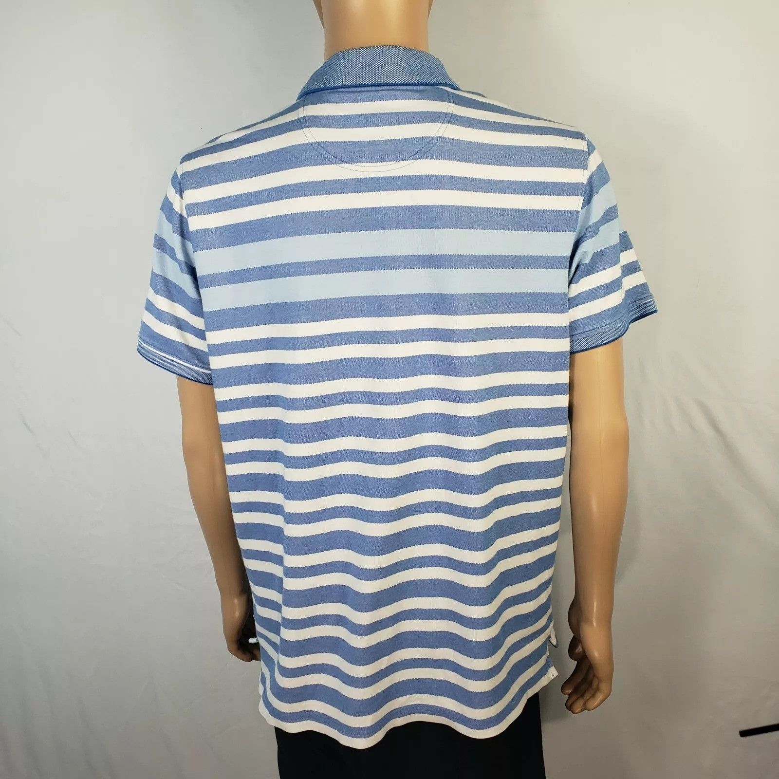 Izod Izod Advanced Performance Mens Blue White Striped Short Slee Size US XXL / EU 58 / 5 - 3 Thumbnail