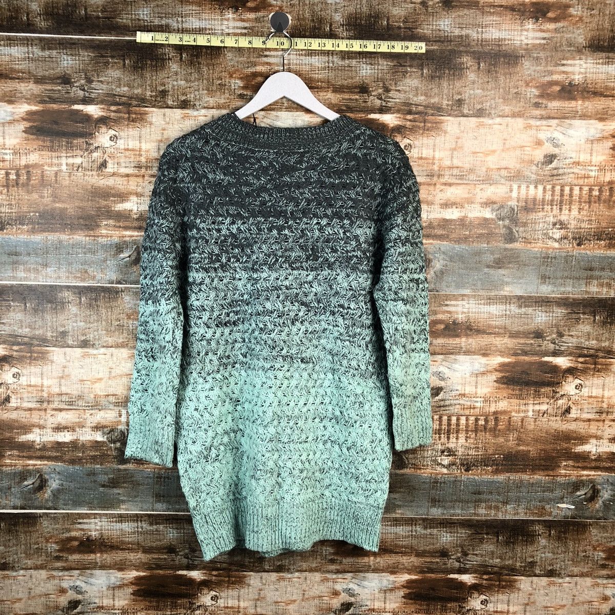 GU × Homespun Knitwear GU Green two tone sweatshirt long Knitwear #A2502 Size M / US 6-8 / IT 42-44 - 12 Thumbnail