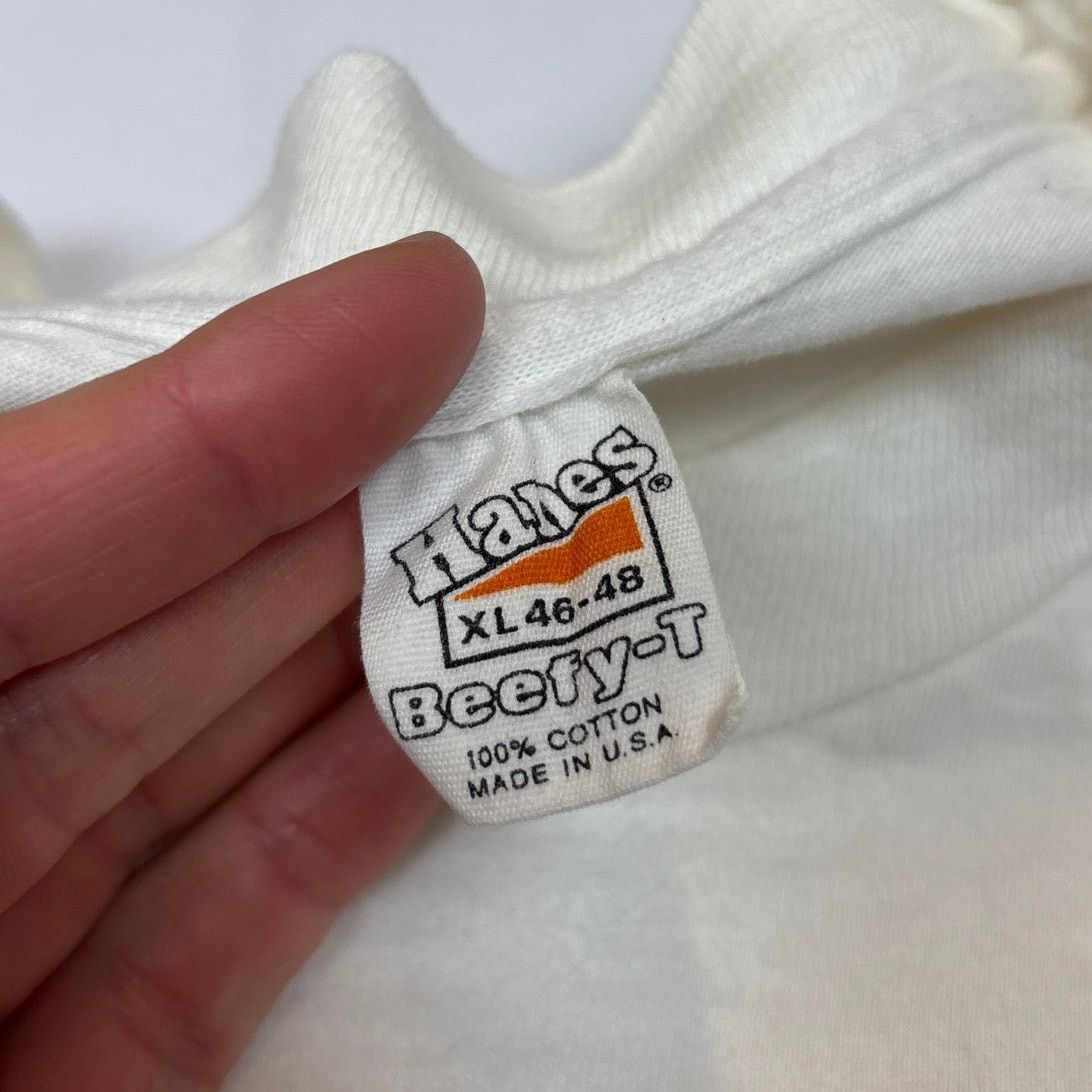Hanes Vintage 70s Flip Shirt XL Eucy Pocr F*ck Humor Tee Size US XL / EU 56 / 4 - 7 Thumbnail