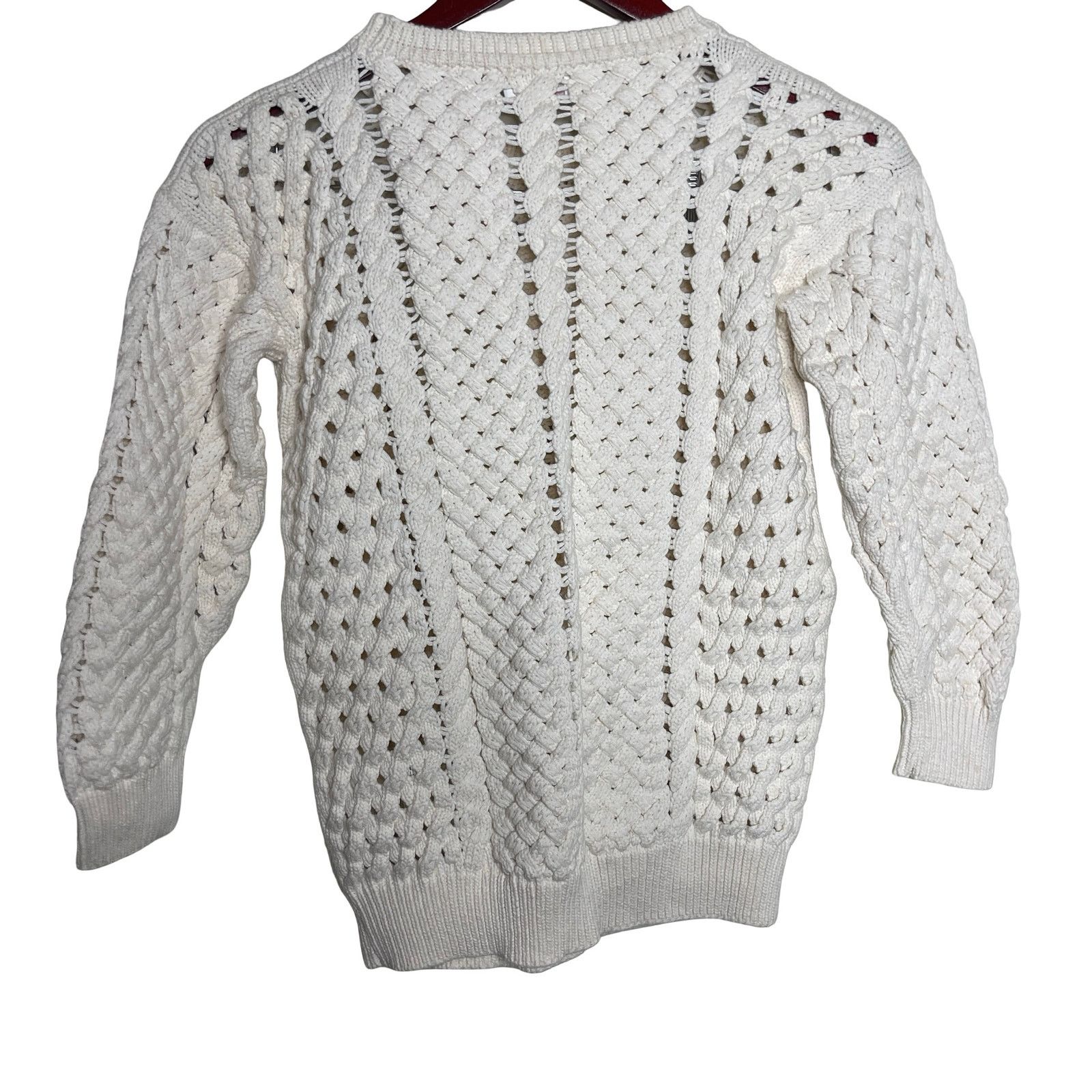 Valentino RED VALENTINO Open-Knit Cable Sweater in Ivory Sz M Size M / US 6-8 / IT 42-44 - 6 Thumbnail