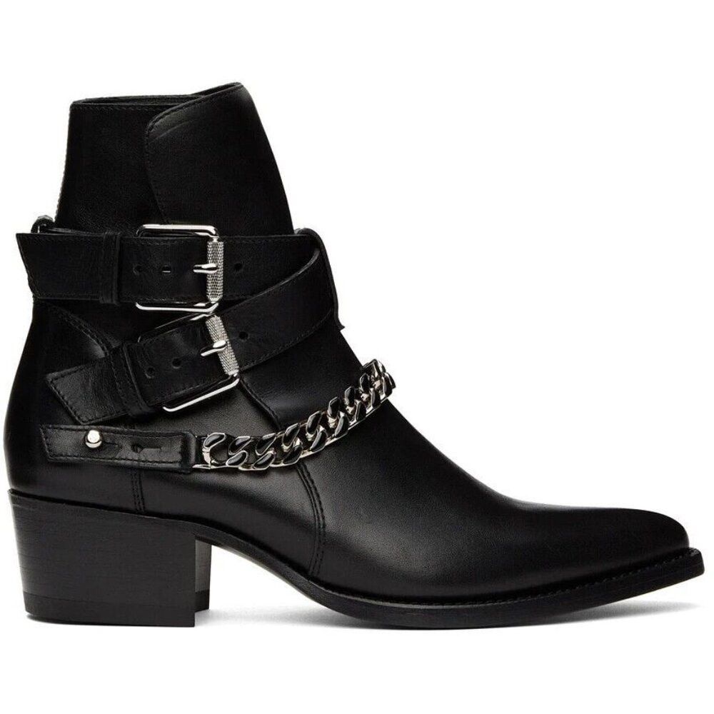 AMIRI Jodhpur Chain Boots 39 US Mens Black Leather ASIS