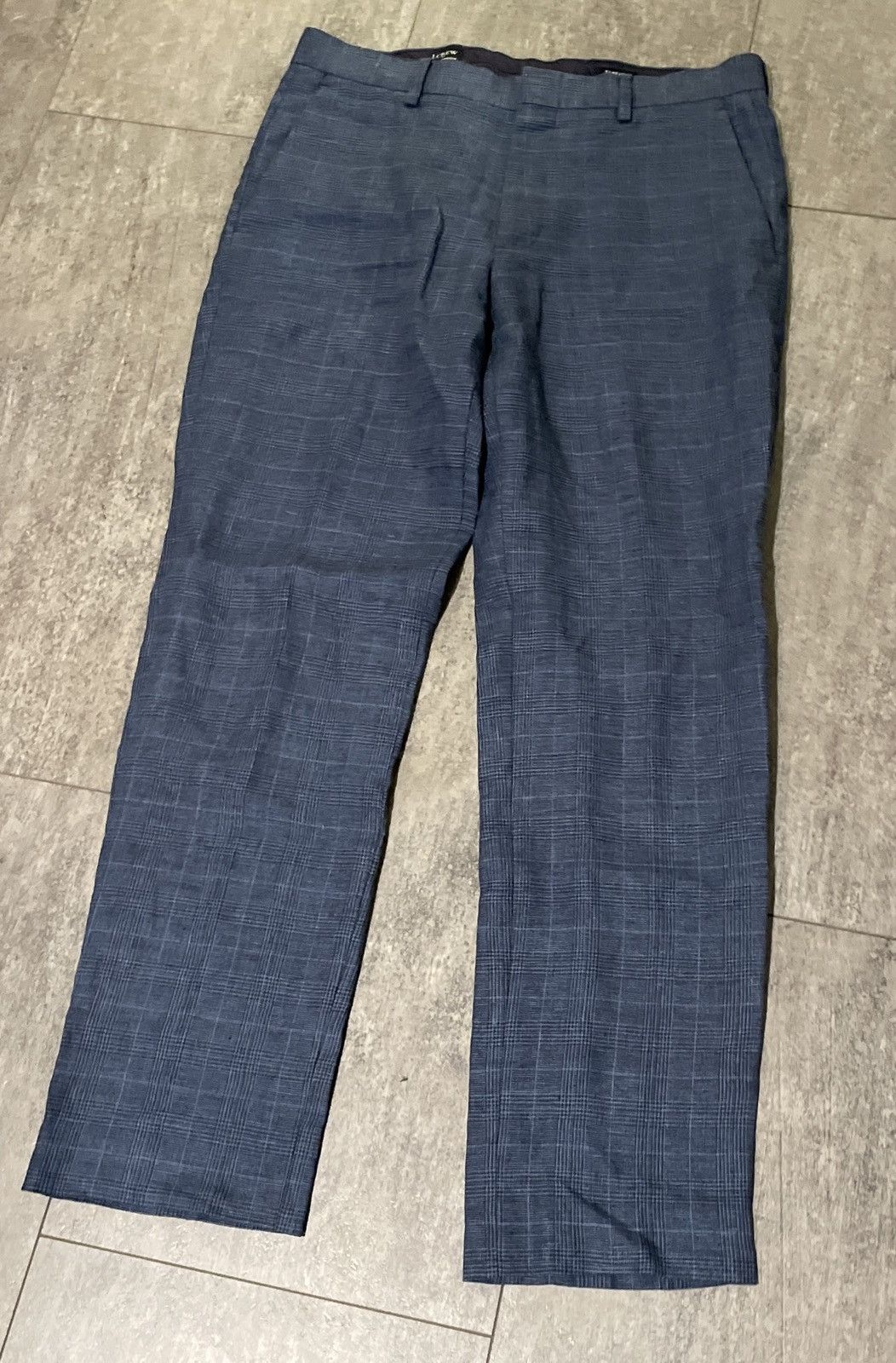 J.Crew J Crew Thompson Fit Blue Check Linen Suit Size 38S - 9 Thumbnail