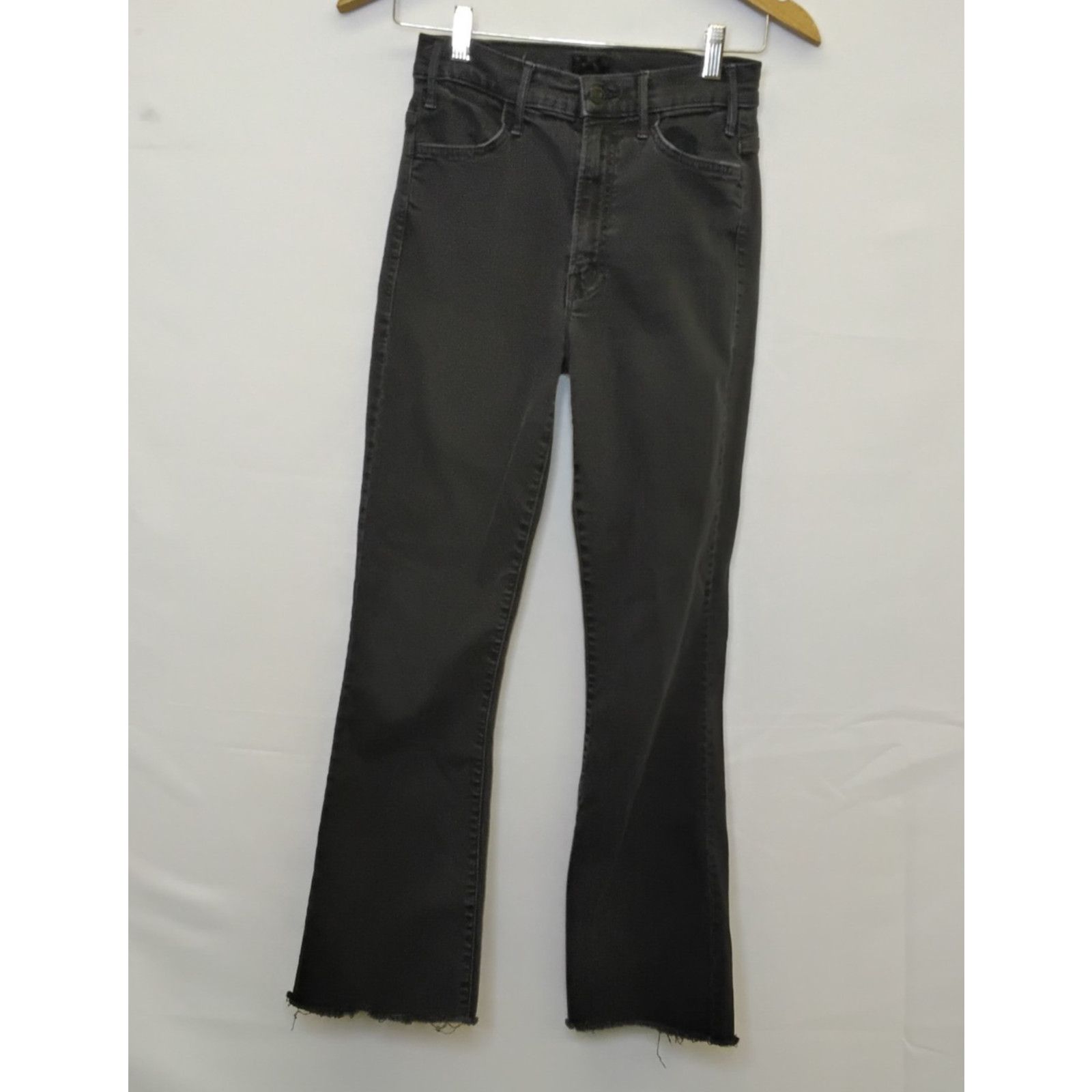 MOTHER Mother The Hustler Ankle Fray Jeans Women's 25x25 Black Wash Size 25" / US 0 / IT 36 - 2 Thumbnail