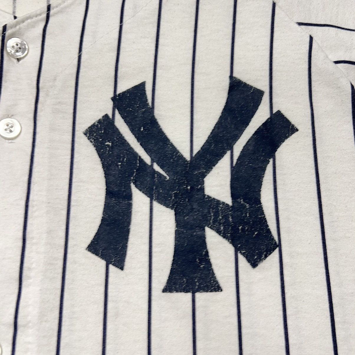 New York Yankees × Vintage VTG Russell Yankees Jersey White Pinstripe Blank Athletic Size US XL / EU 56 / 4 - 8 Thumbnail