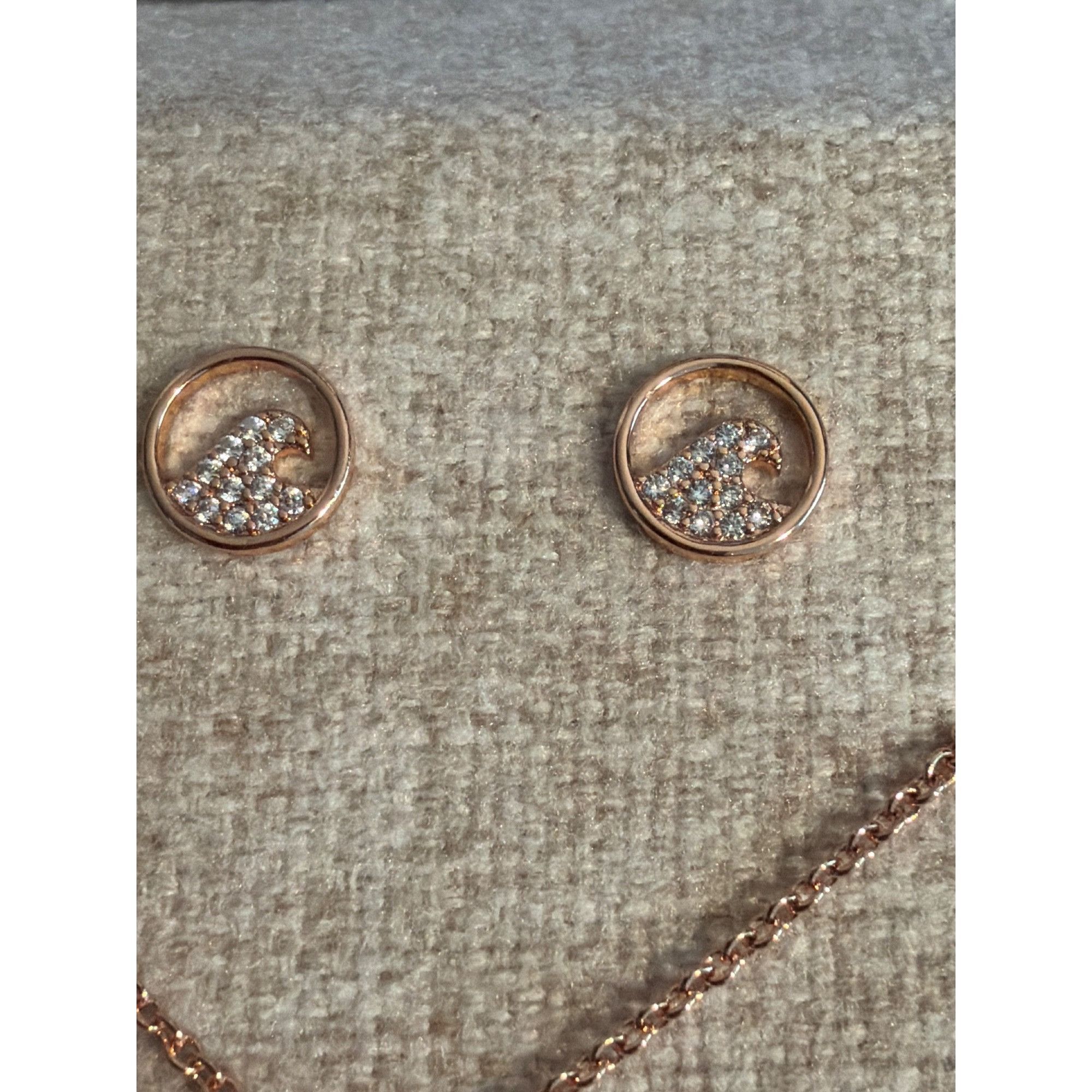 Other Pura Vida Rose Gold Wave Necklace & Stud Earrings Jewelry Se Size ONE SIZE - 3 Thumbnail