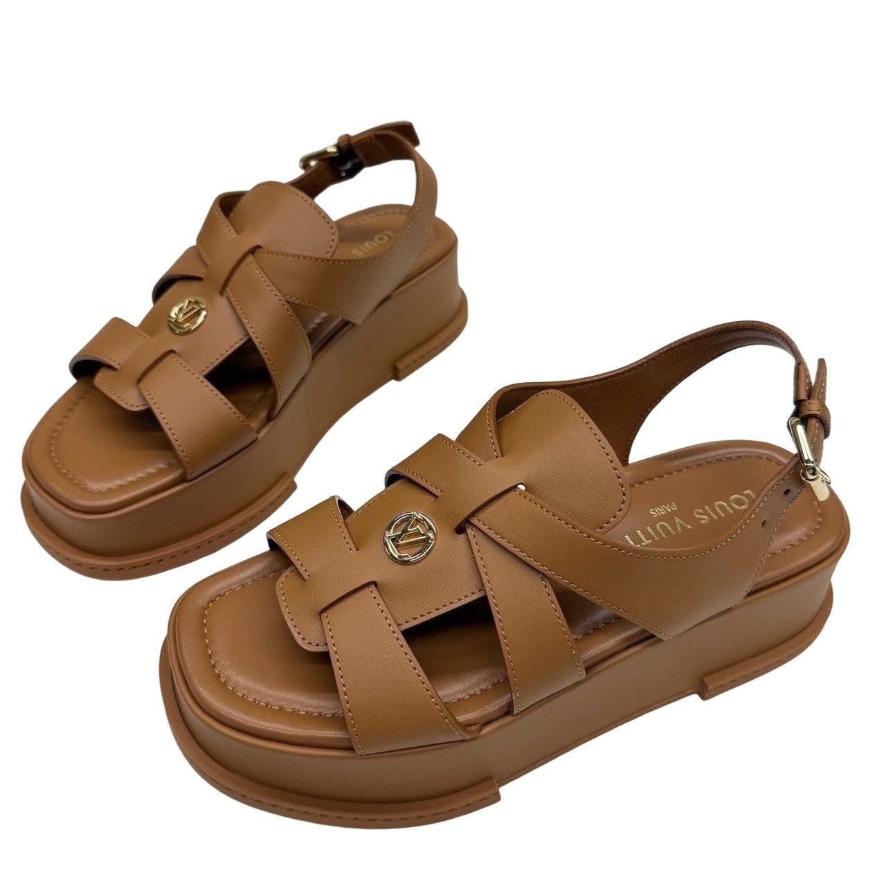 Louis Vuitton Louis Vuitton Brown Platform Sandals Size 38 Size US 8 / IT 38 - 1 Thumbnail