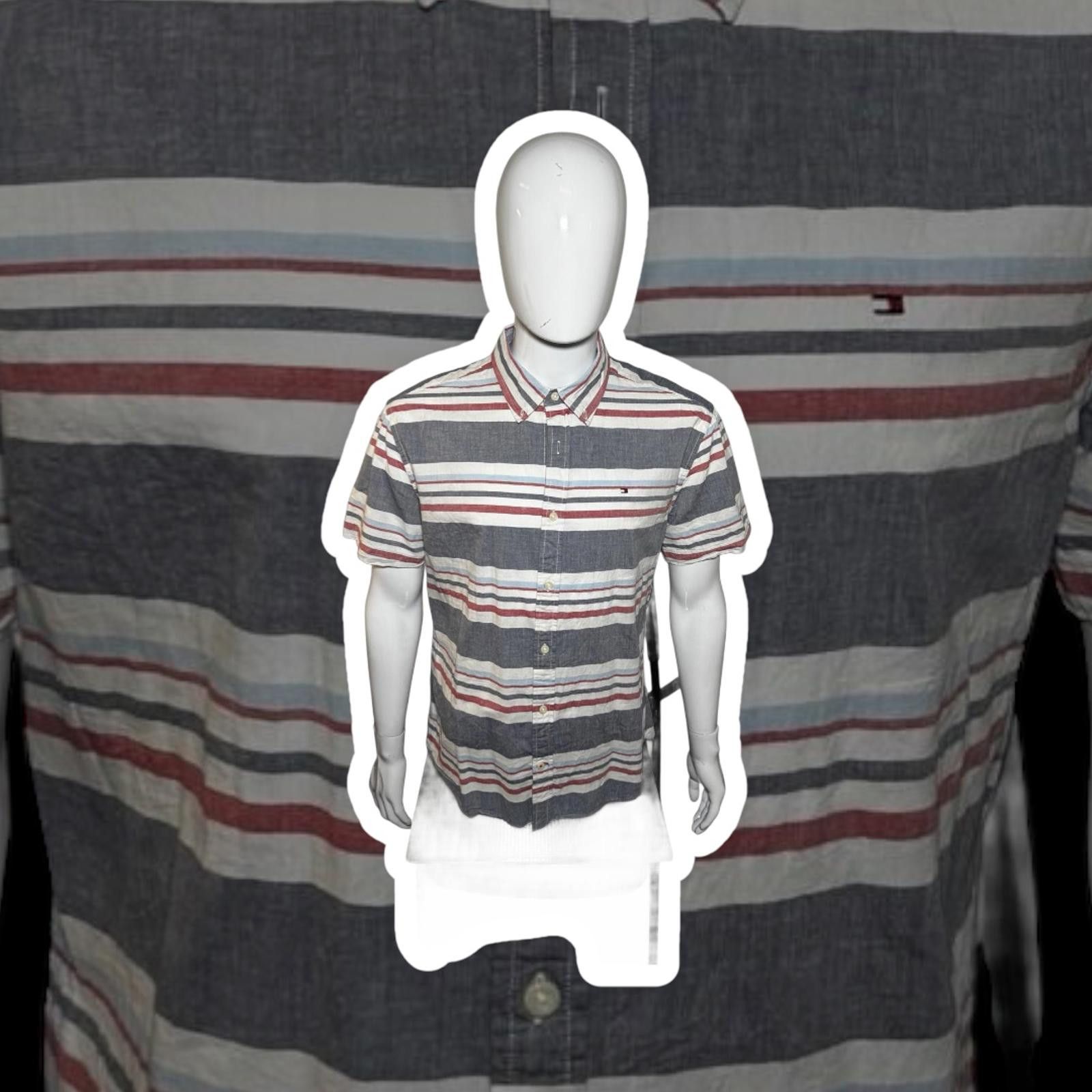 Tommy Hilfiger Stylish Striped Short-Sleeve Shirt by Tommy Hilfiger Size US L / EU 52-54 / 3 - 1 Thumbnail