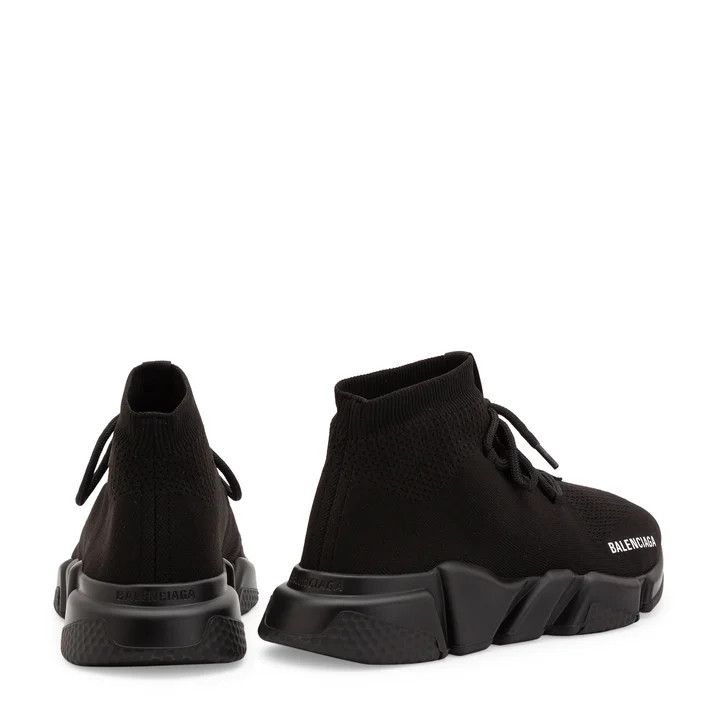 Balenciaga o1la1rc1a0226 Speed Lace-Up Recycled Knit Sneakers In Black Size US 6 / EU 39 - 3 Thumbnail