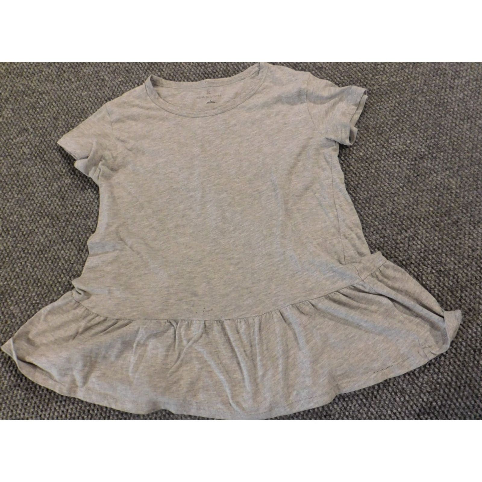 Vintage Caslon Womens Blouse Small Gray pullover stretch Casual Knit Cotton Button-Down Short Sleeve Raglan Pocket Modern Regular Womens Size S / US 4 / IT 40 - 2 Thumbnail