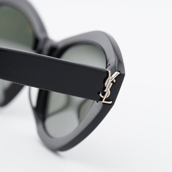 Saint Laurent Paris Saint Laurent SLM60 006 Sunglasses Black Cat Eye Frame, Grey Size ONE SIZE - 5 Thumbnail