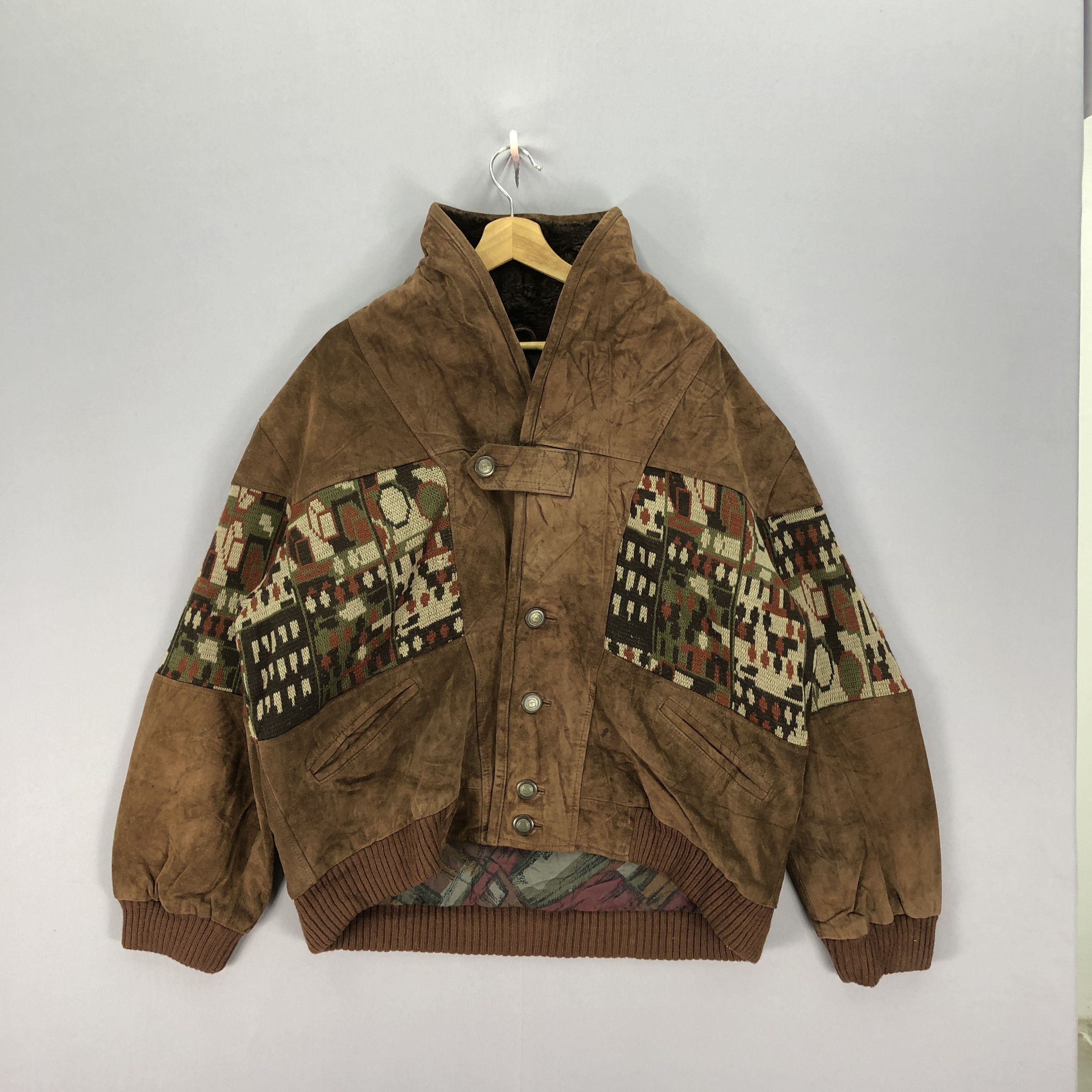 Japanese Brand × Vintage Vintage Via Nouva Pelle Leather Shearling Lining Jacket Size US XL / EU 56 / 4 - 1 Thumbnail