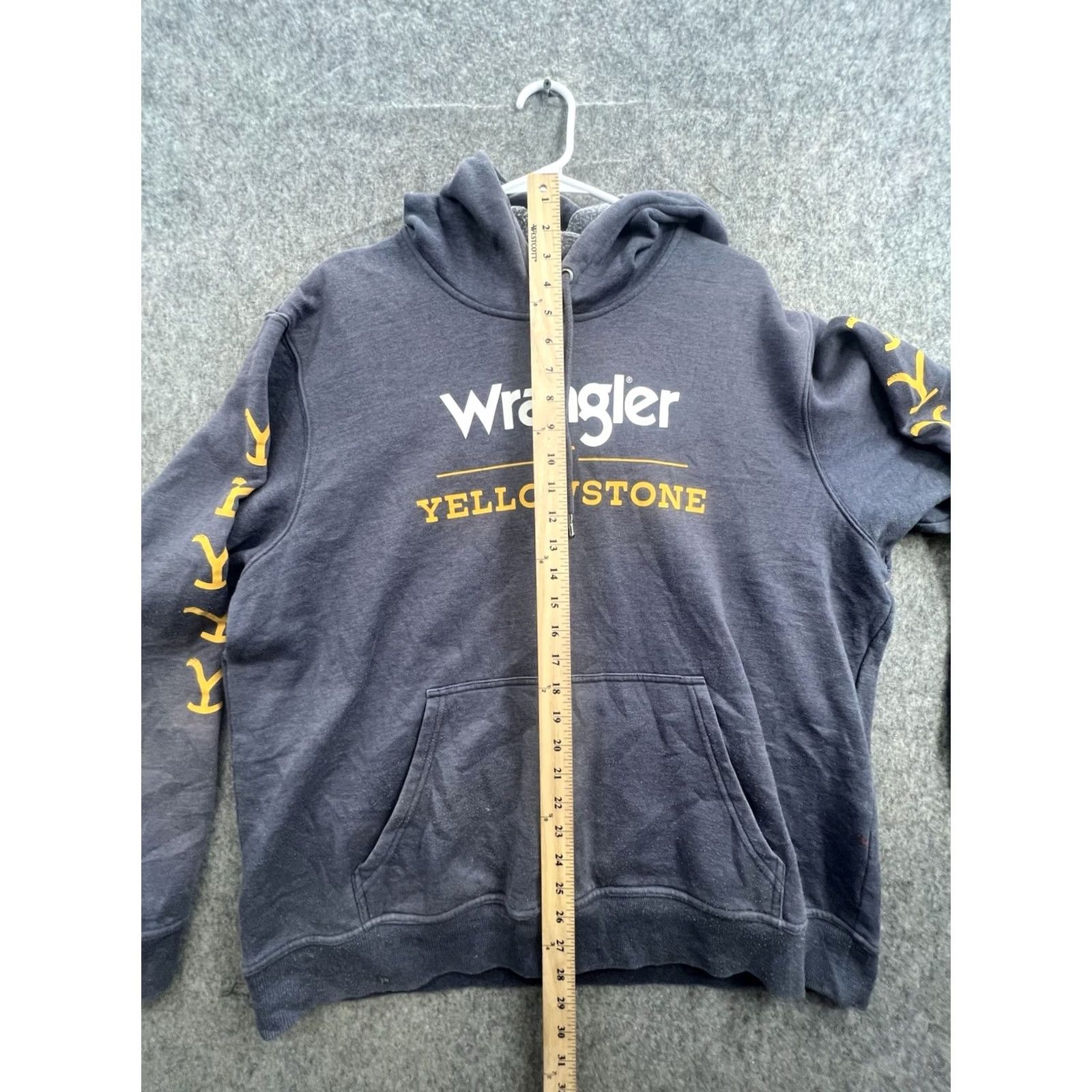 Wrangler Wrangler Men's Gray Pullover Hoodie Sweater Size L 90s Logo Mock Neck Casual Knit Cotton Sweatshirt Size US L / EU 52-54 / 3 - 3 Thumbnail
