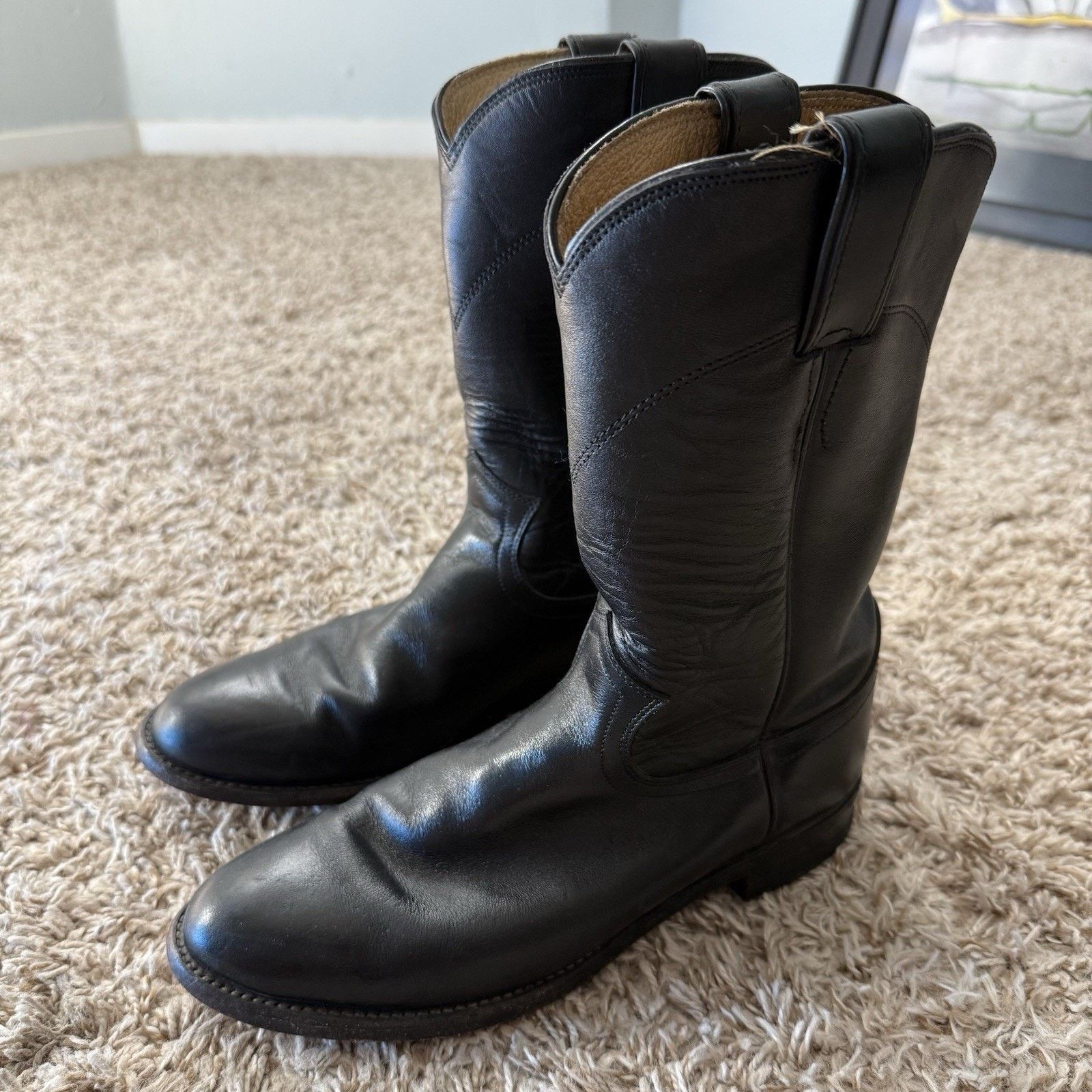 Justin Boots Justin Black Classic Roper Cowboy Boot L3703 Ladies Size 6 B Size US 6 / IT 36 - 1 Thumbnail