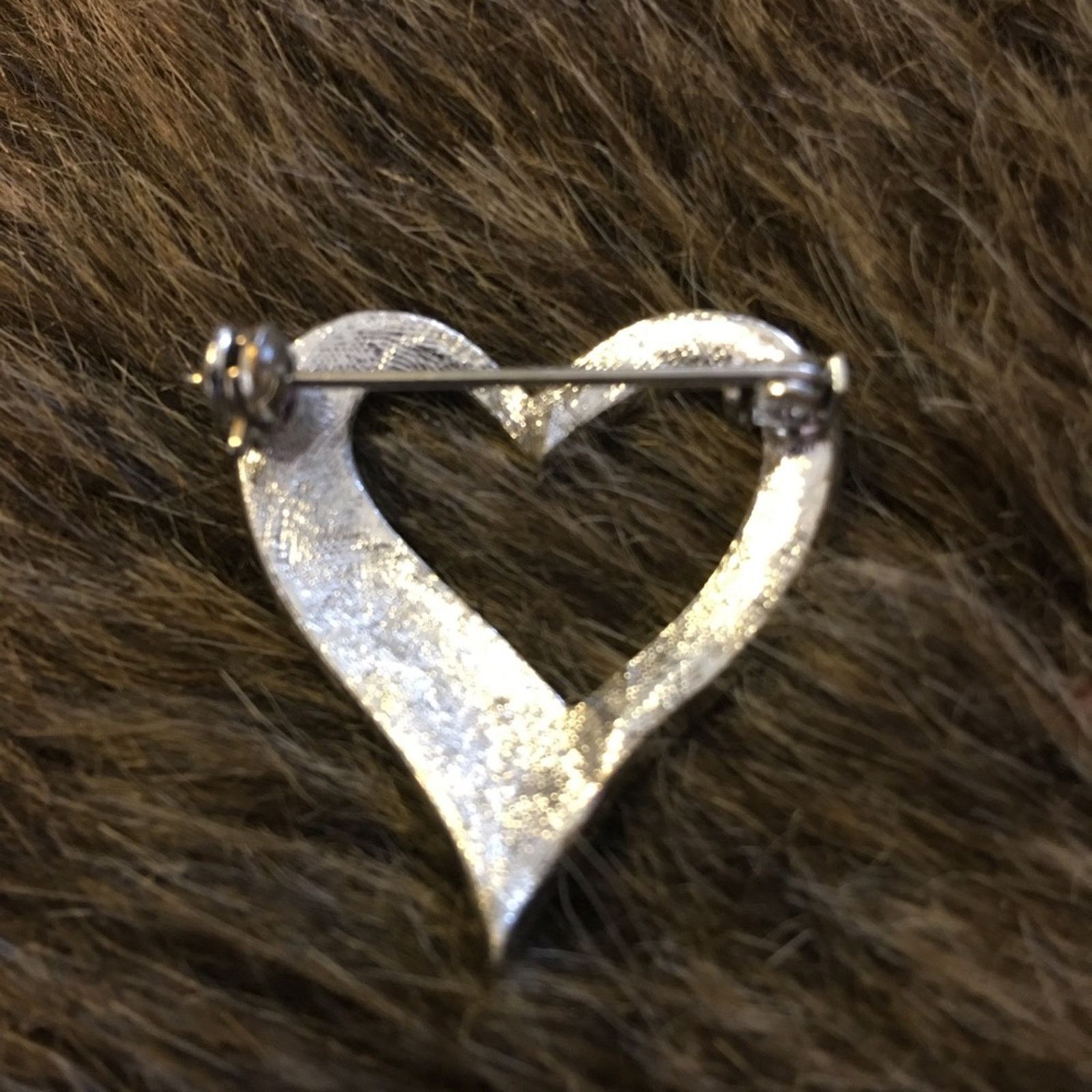 Vintage Vintage 80s silver tone rhinestone heart brooch Size ONE SIZE - 2 Thumbnail