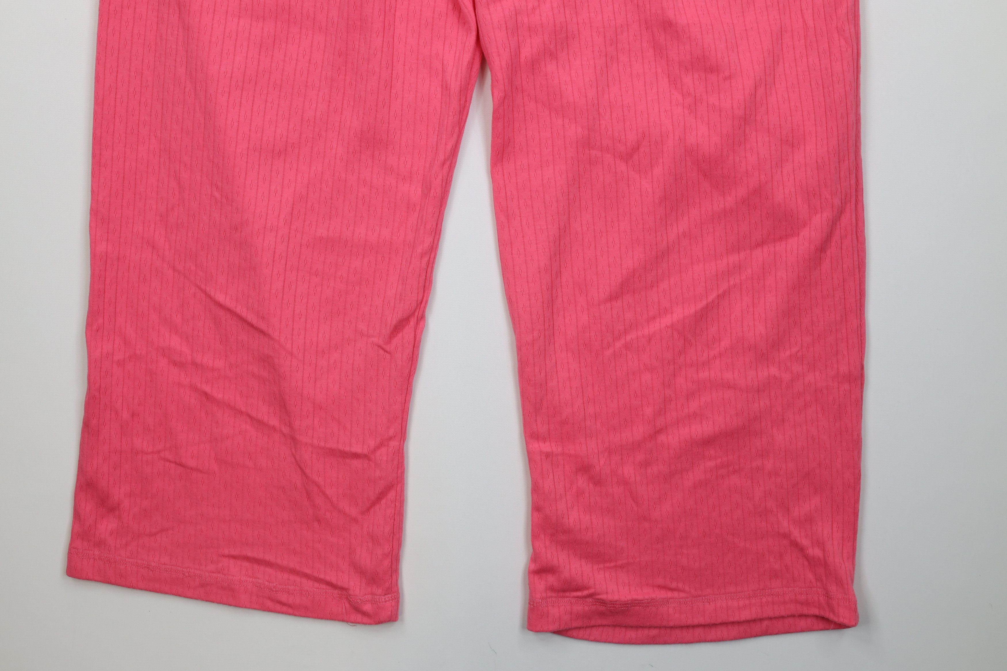 Vintage Vintage 90s Y2K Streetwear Knit Wide Leg Pants Pink Size 32" / US 10 / IT 46 - 13 Thumbnail