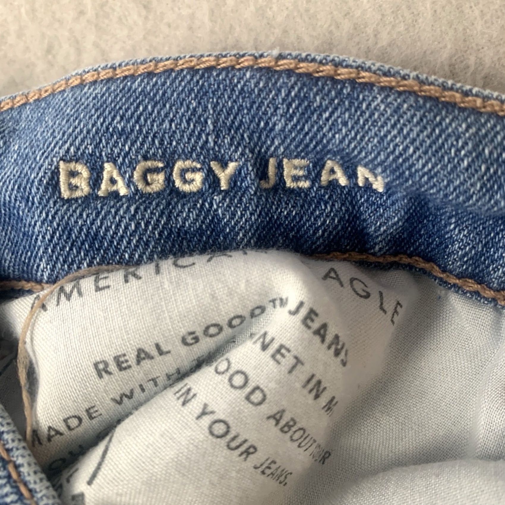 American Eagle Outfitters VINTAGE American Eagle Jeans Womens 2 Blue Baggy Straight Distressed Boho Y2K Grunge Size 26" / US 2 / IT 38 - 5 Thumbnail
