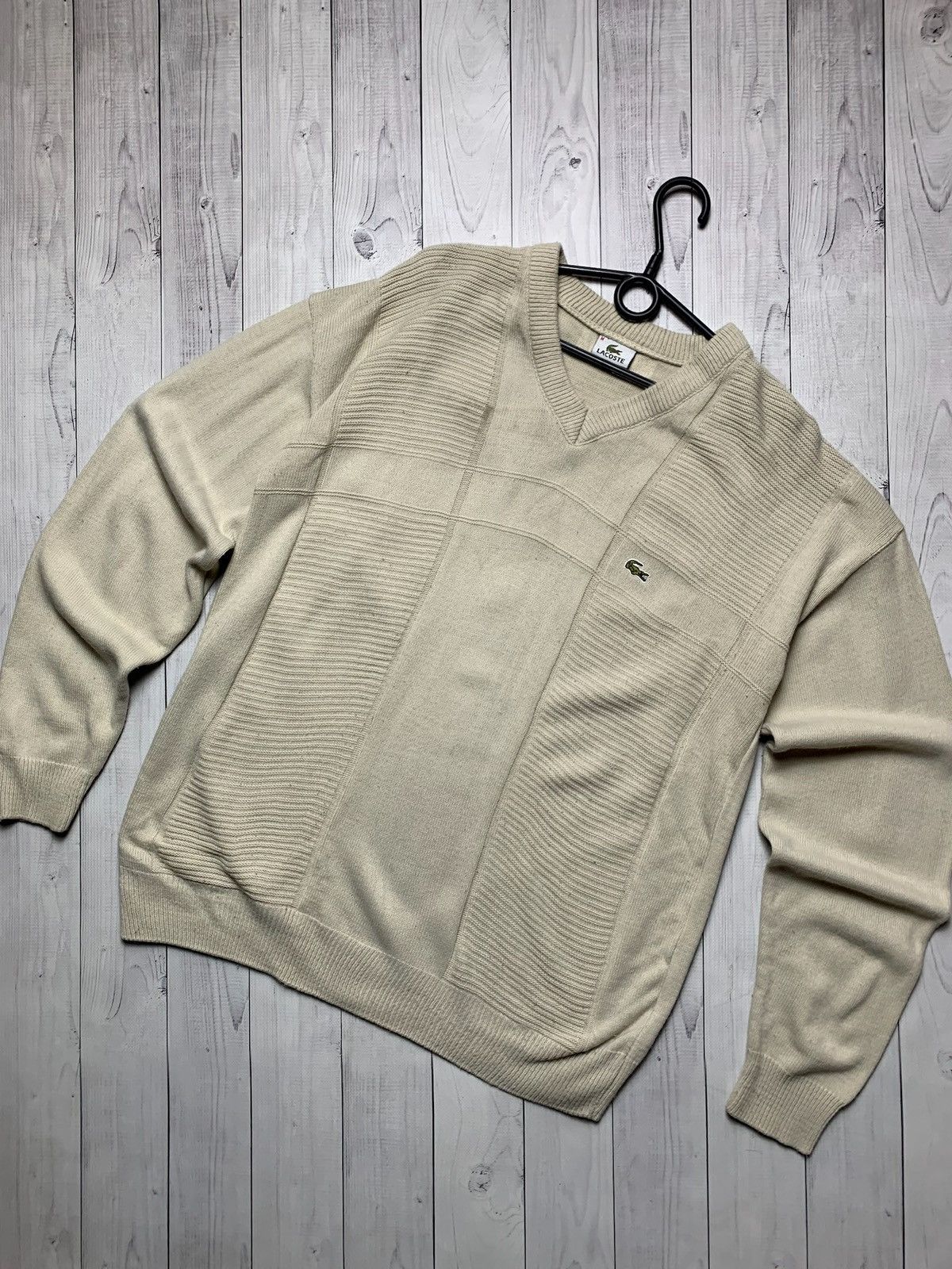 Lacoste × Vintage Vintage Lacoste sweater beige size M logo Size US M / EU 48-50 / 2 - 1 Thumbnail