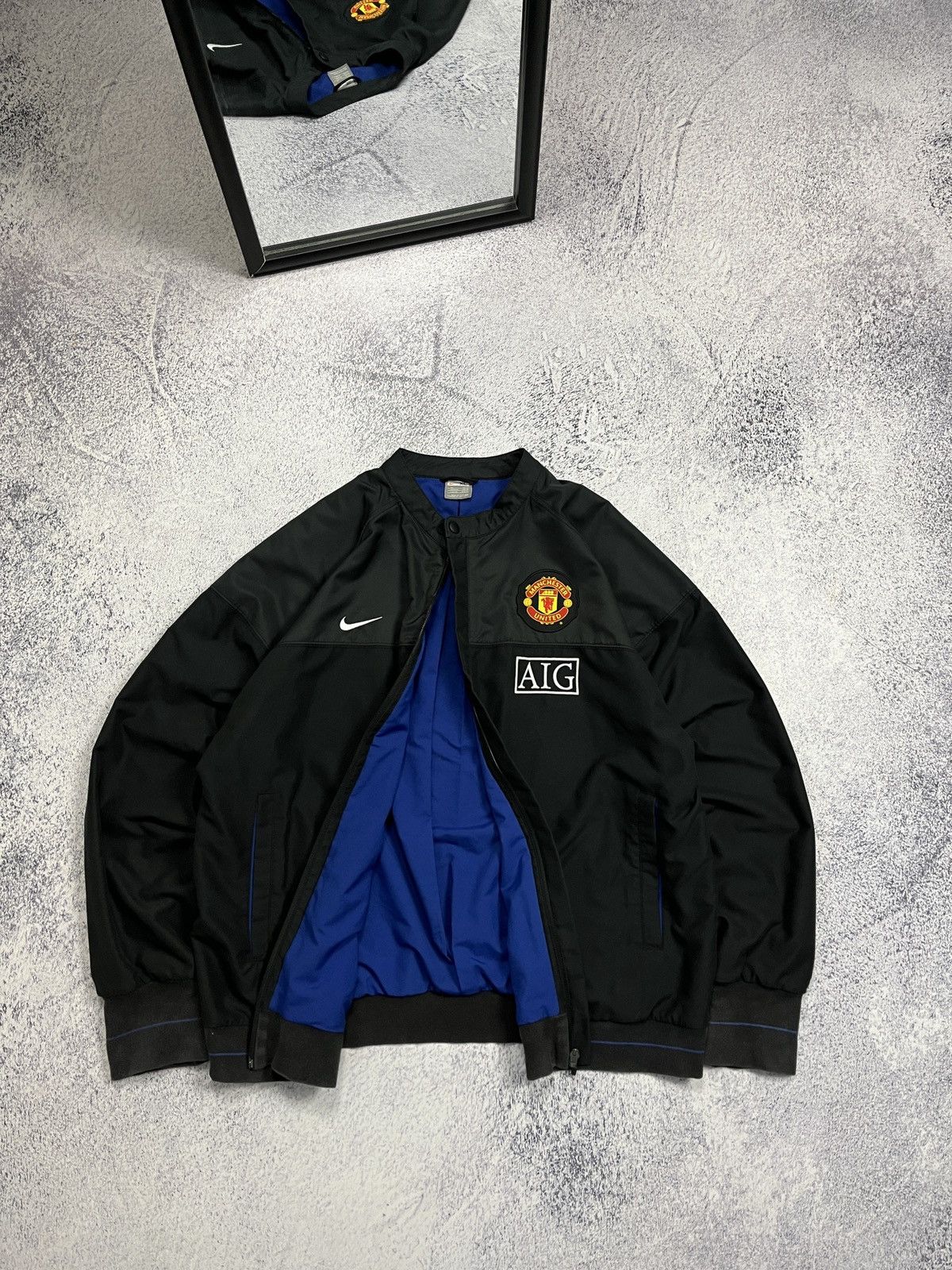 Nike × Vintage Vintage 00’s Manchester United Nike Bomber Jacket Rare Y2k Size US XL / EU 56 / 4 - 11 Thumbnail