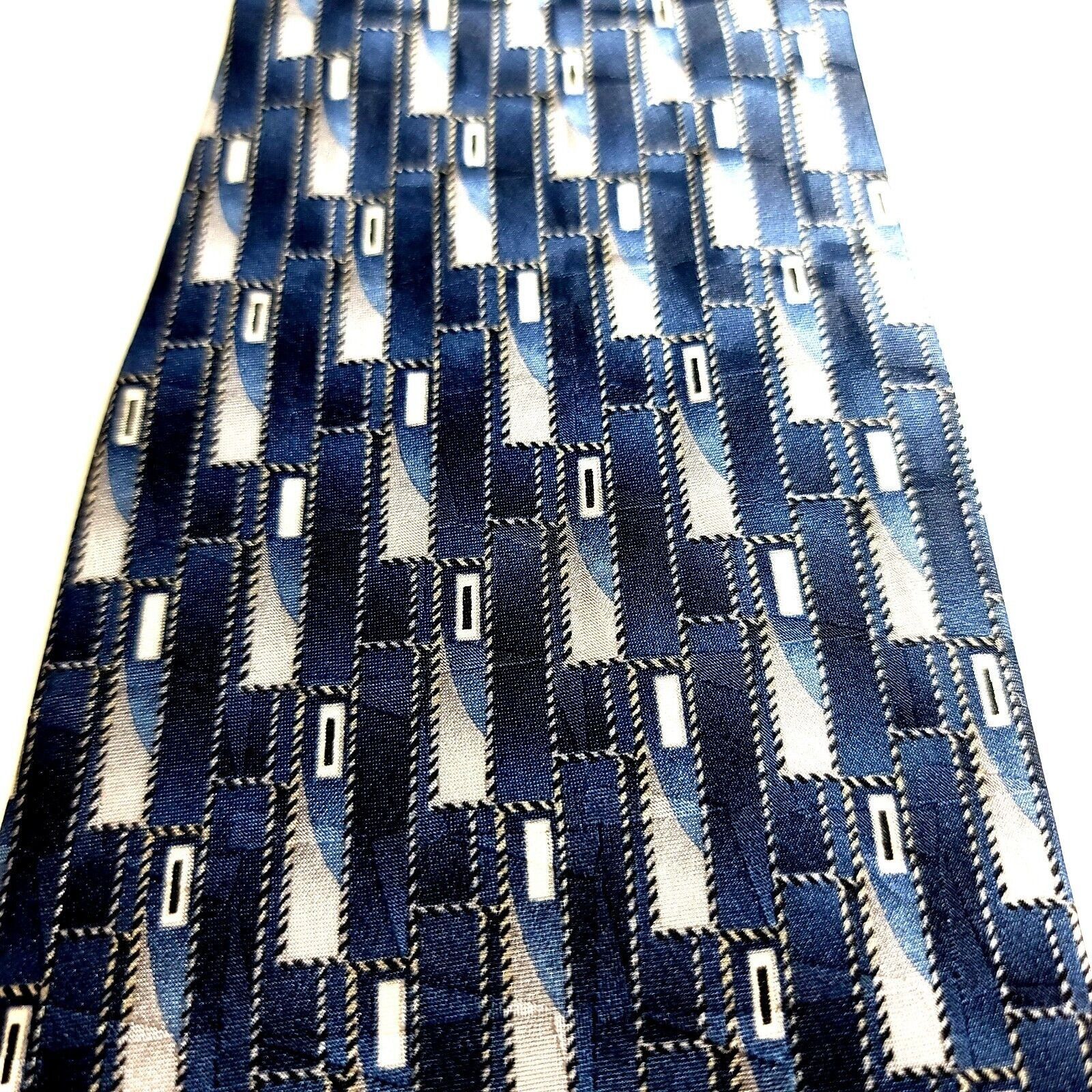 Stafford Stafford Blue Abstract Geometric Jacquard Print Blue Wide Si Size ONE SIZE - 2 Thumbnail