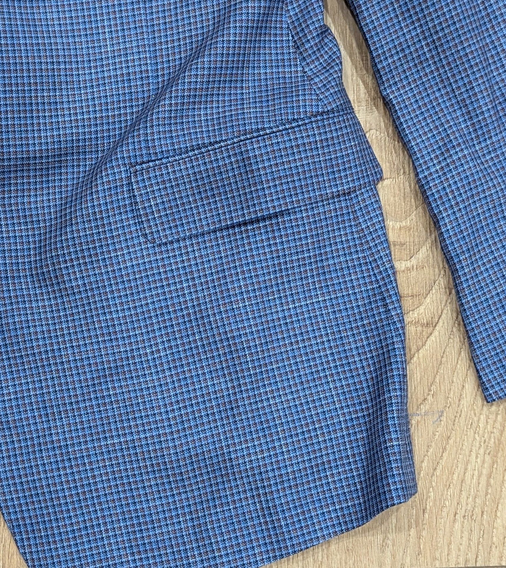Giorgio Armani GIORGIO ARMANI Wool/Silk/Linen Check Blazer Blue 50 US 40R Size 40R - 2 Thumbnail