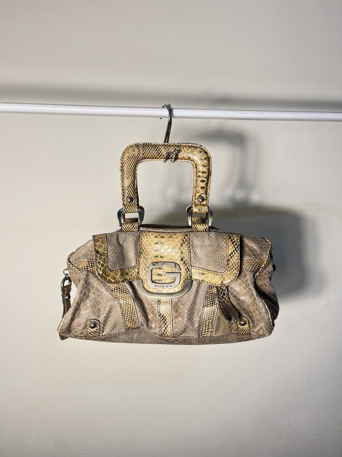 Japanese Brand Vtg guess snake skin handle bag Size ONE SIZE - 1 Thumbnail