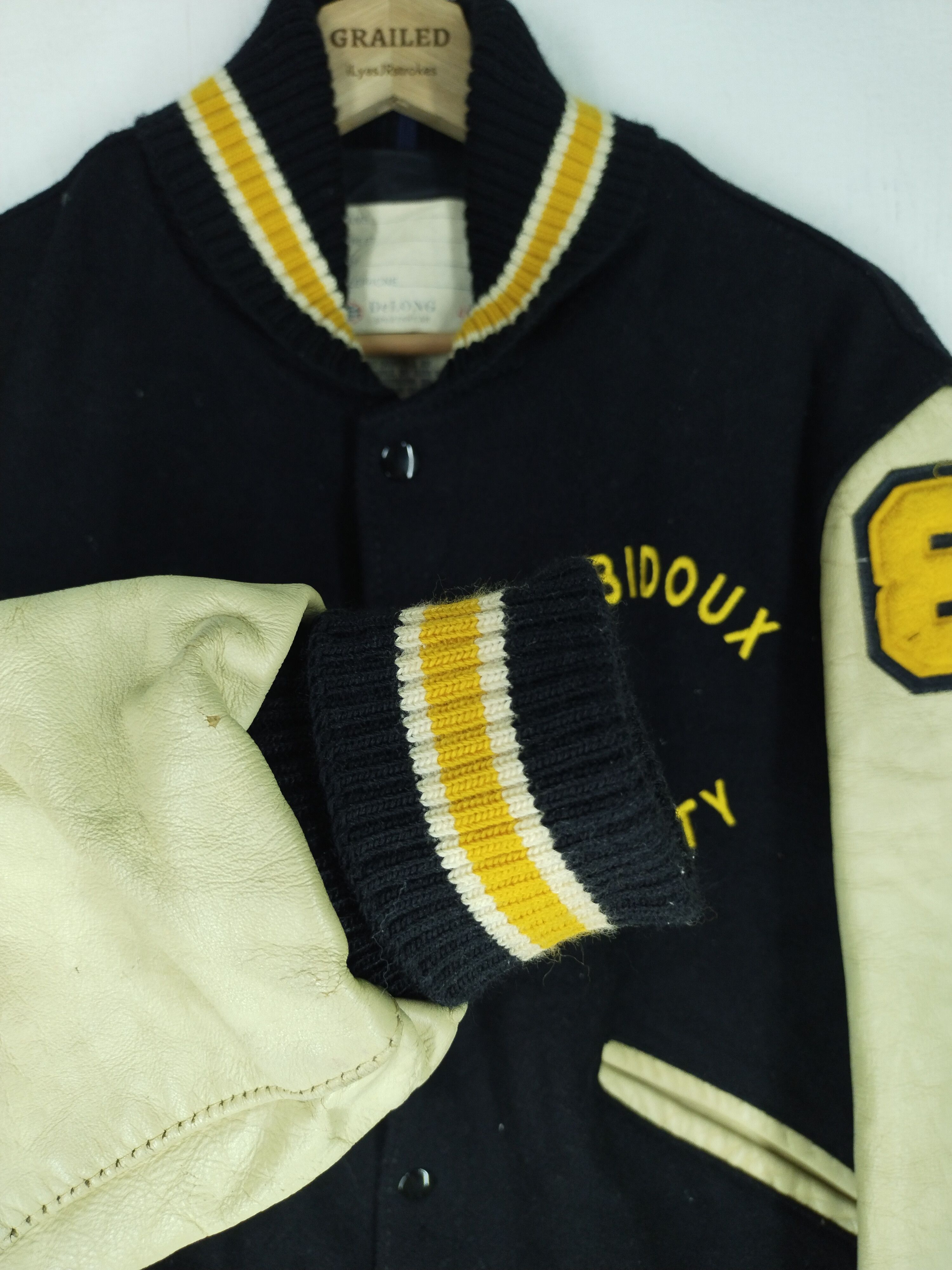 Delong Vintage Shojt Candy Delong Leather Leather/Wool Jacket Size US M / EU 48-50 / 2 - 2 Thumbnail