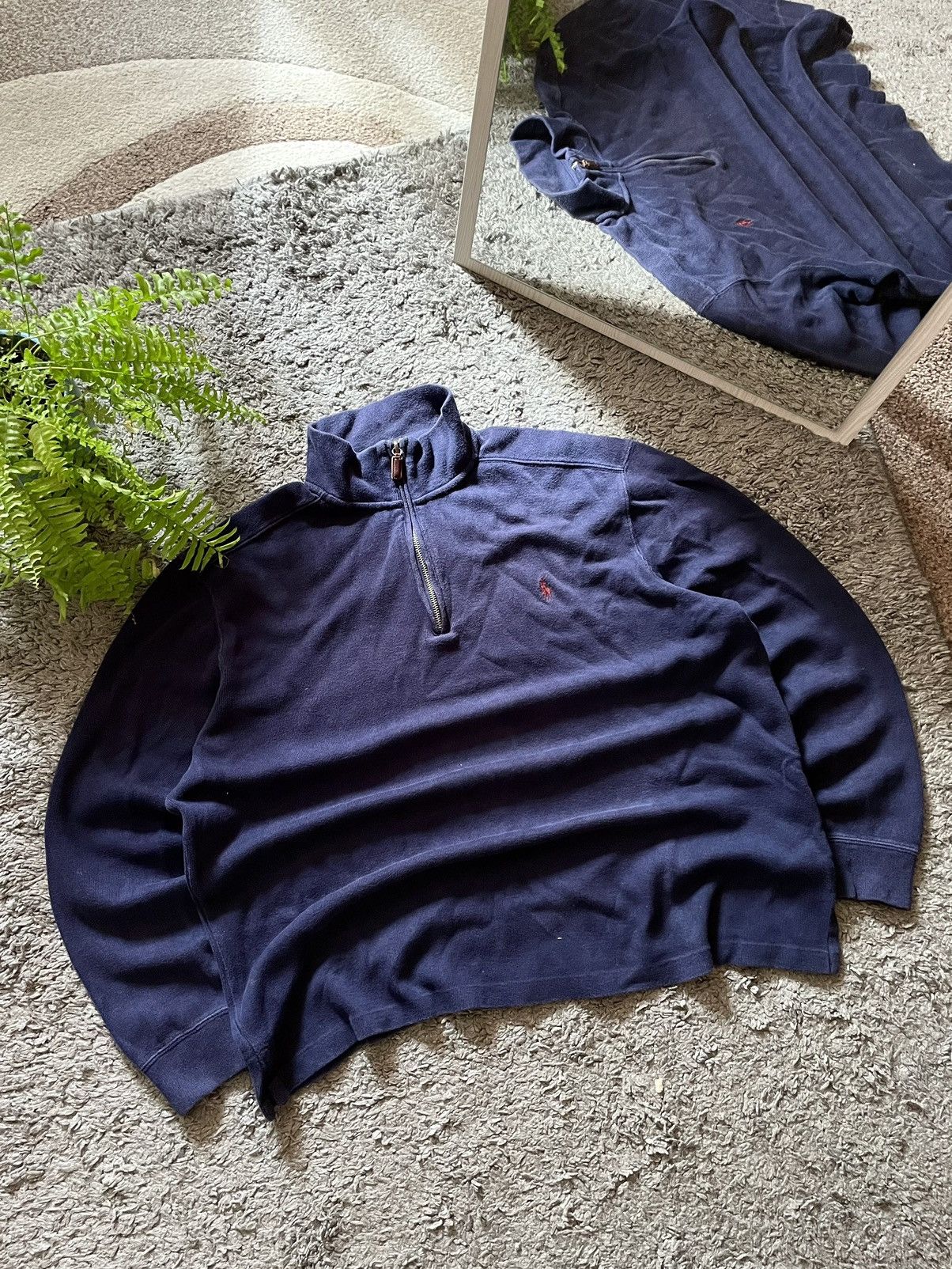 Polo Ralph Lauren × Vintage 00s Polo Ralph Lauren 1/3 Zip Sweater Streetwear Vintage Logo Size US XL / EU 56 / 4 - 2 Thumbnail