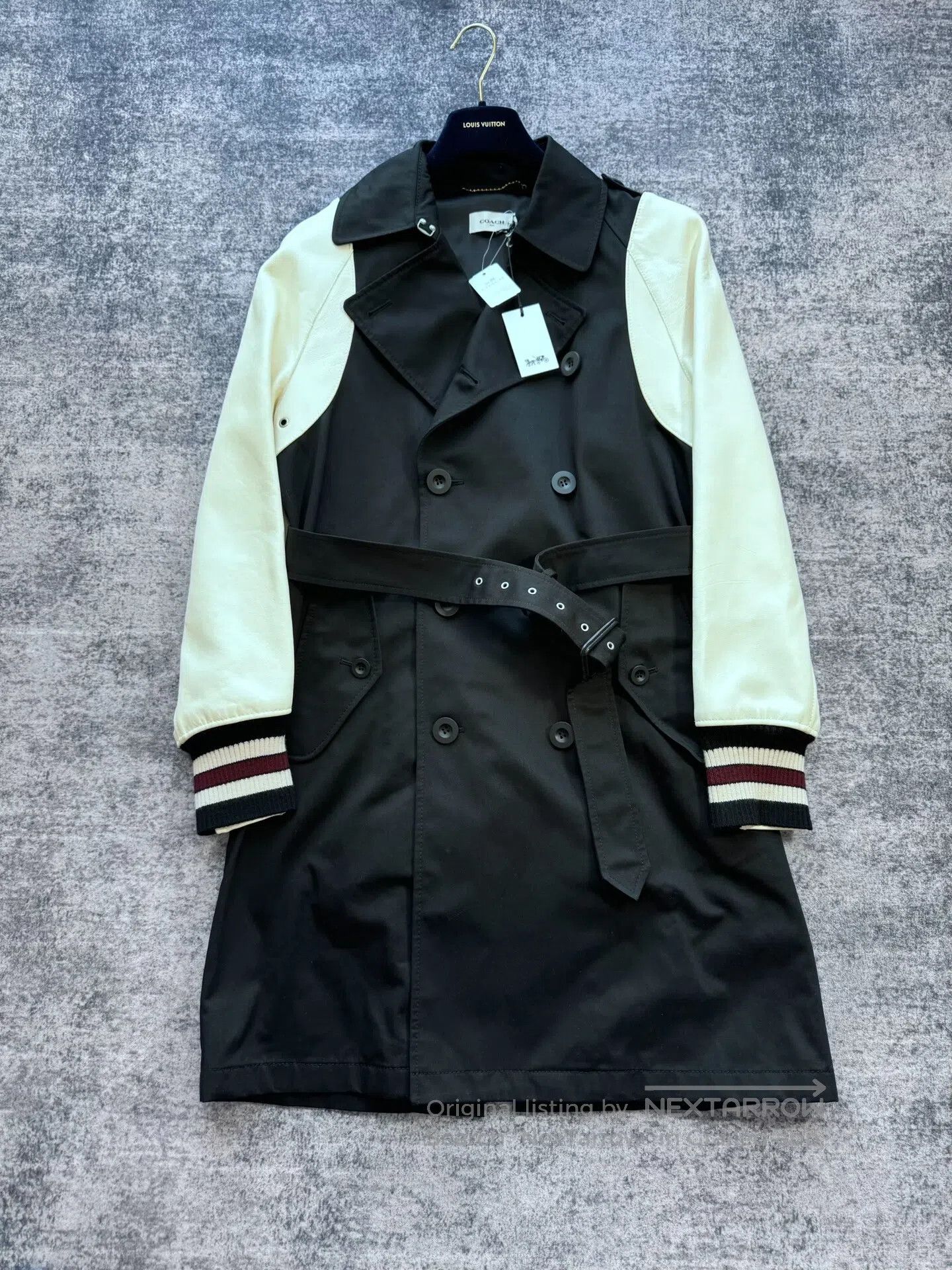 Coach COACH Black and White Leather Sleeve Patchwork Trench Coat Size US M / EU 48-50 / 2 - 1 Thumbnail