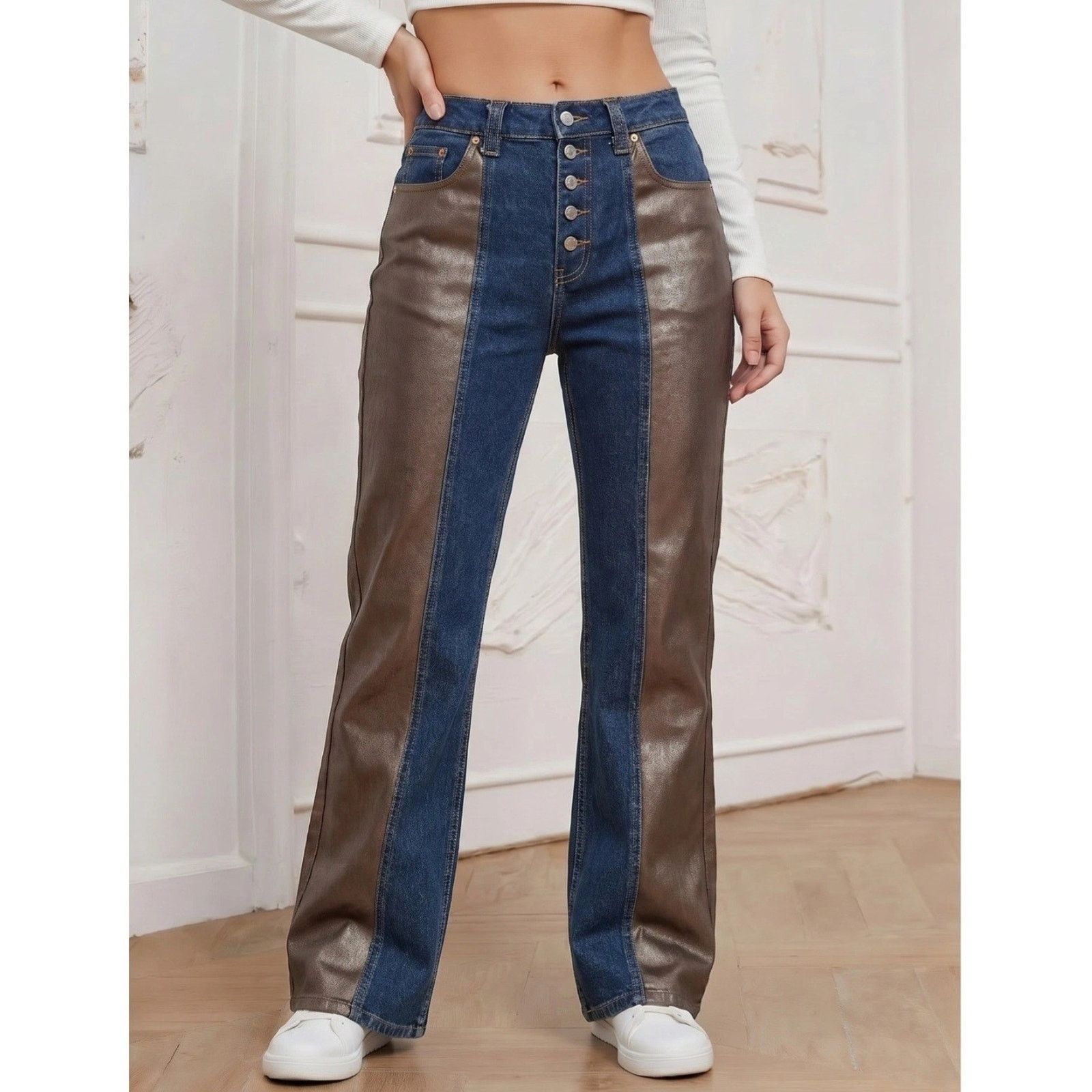 Abercrombie & Fitch Abercrombie & Fitch x Kemosabe High Rise Bootcut Metallic 29 Size 29" - 6 Thumbnail