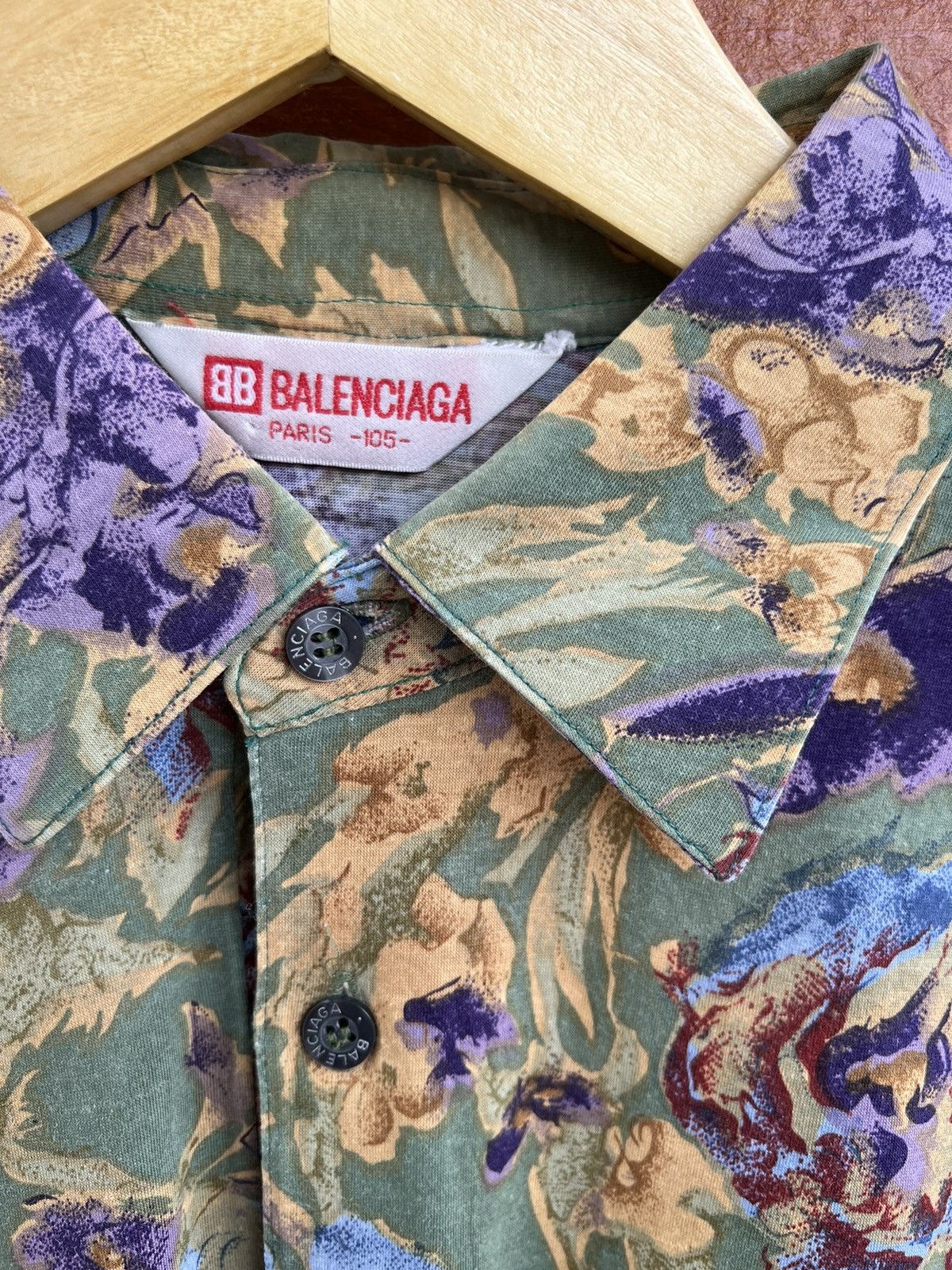 Balenciaga × Vintage Vintage Balenciaga Floral Shirt Size US M / EU 48-50 / 2 - 3 Thumbnail
